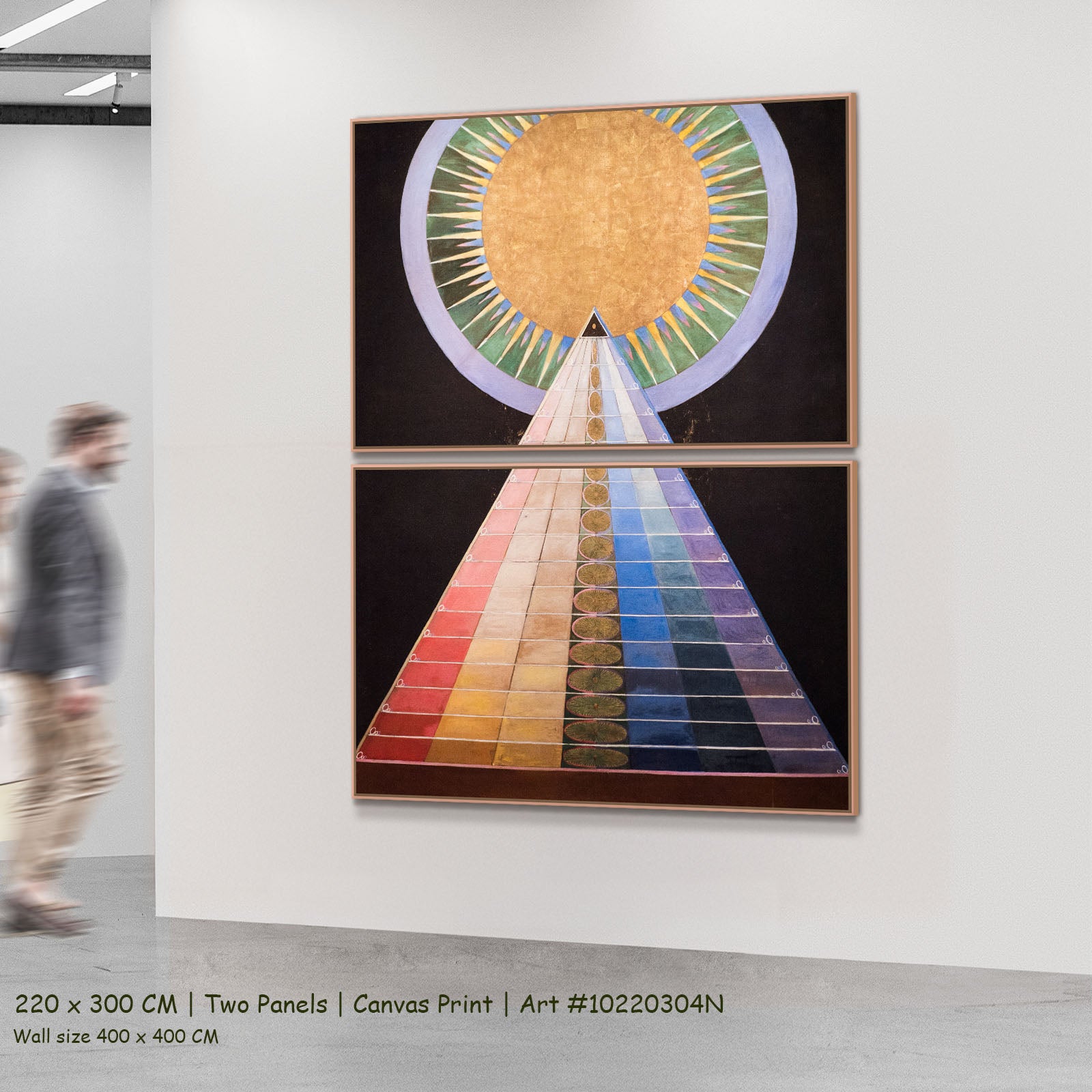 Altarpiece, No. 1, Group X by Hilma af Klint as a large two-panel gold and red Abstract canvas set