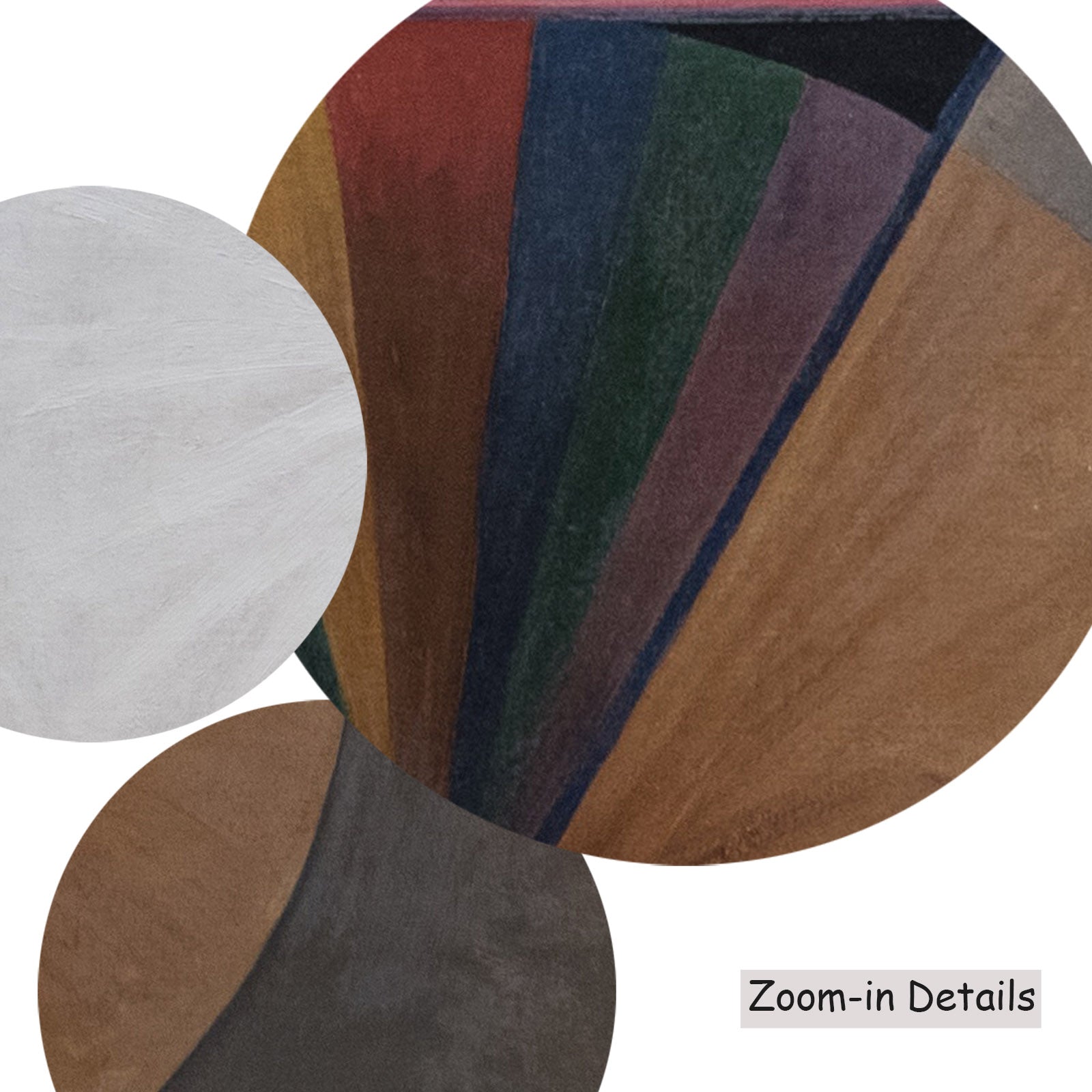 Close-up detail of the brushwork on The Swan, No. 12, Group IX, a large brown and white Geometric Abstract canvas by Hilma af