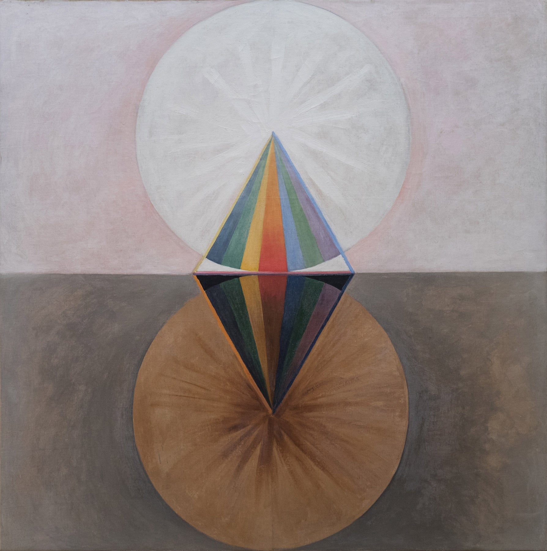 Large brown and white Geometric Abstract canvas print of The Swan, No. 12, Group IX by Hilma af Klint