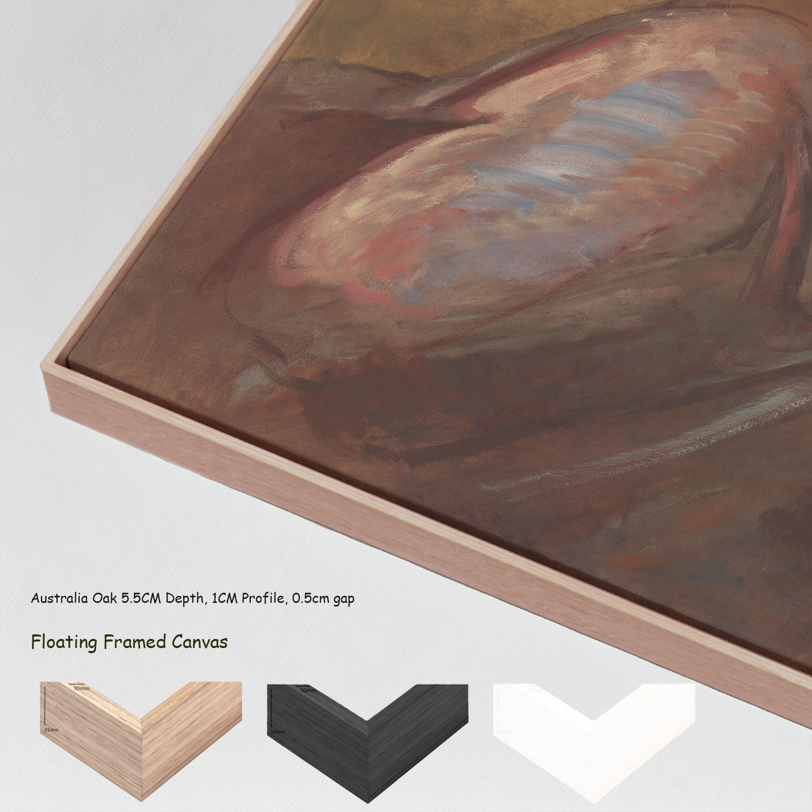 Winged Fortune by William Morris in a floating frame, large brown and aqua Symbolist canvas print