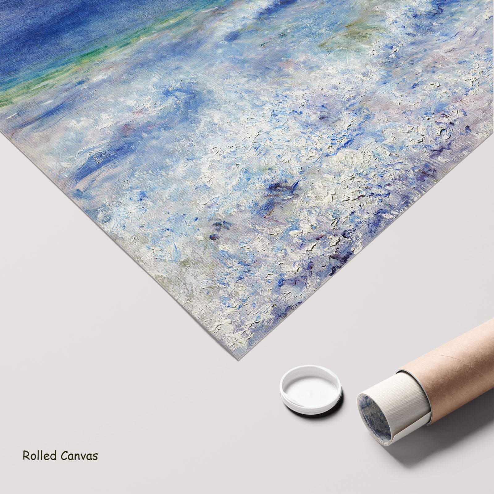 Seascape by Pierre-Auguste Renoir as a large rolled blue and white Impressionist canvas print