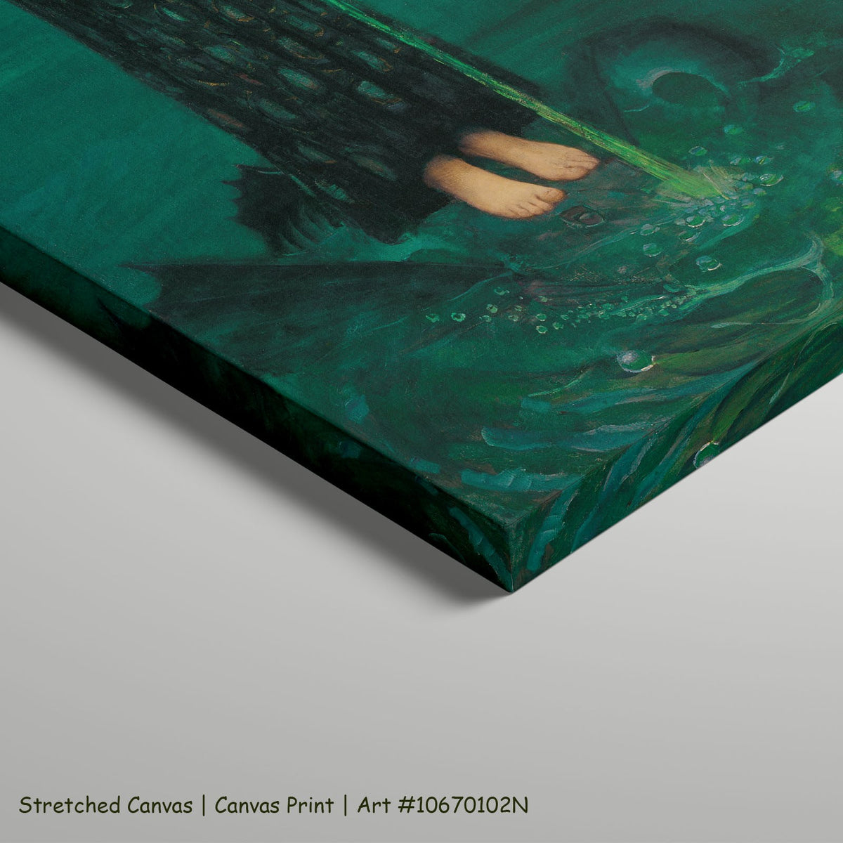 Circe Invidiosa by John William Waterhouse as a large stretched aqua and green Pre-Raphaelite canvas print