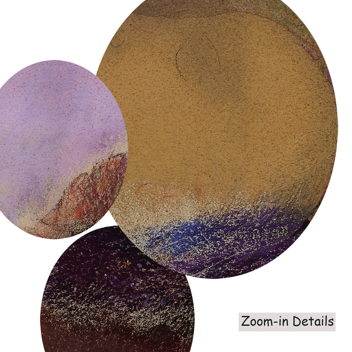 Close-up detail of the brushwork on Orpheus, a large purple and brown Symbolist canvas by Odilon Redon