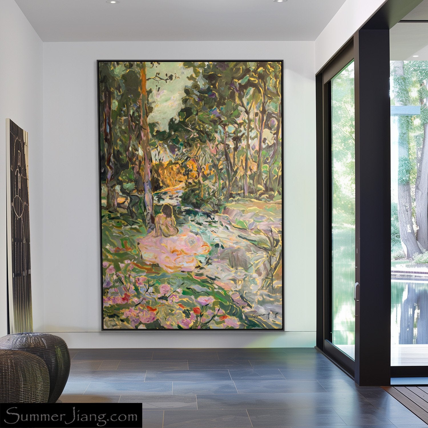 Stay Oversized Contemporary canvas wall art shown in a styled room by Summer Jiang (view 5)