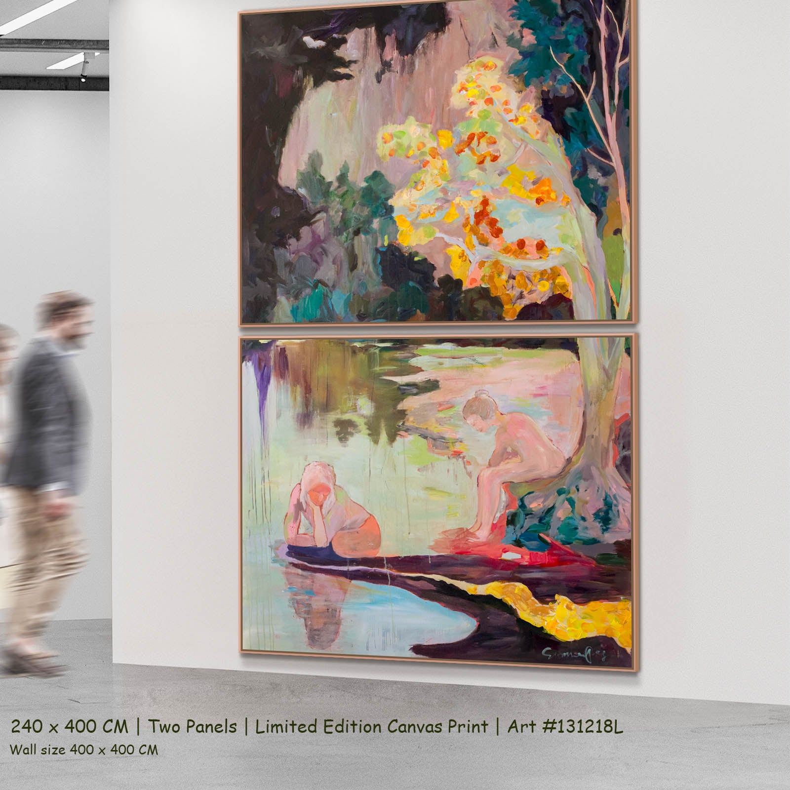 Soundless Large Abstract two-panel canvas wall art set