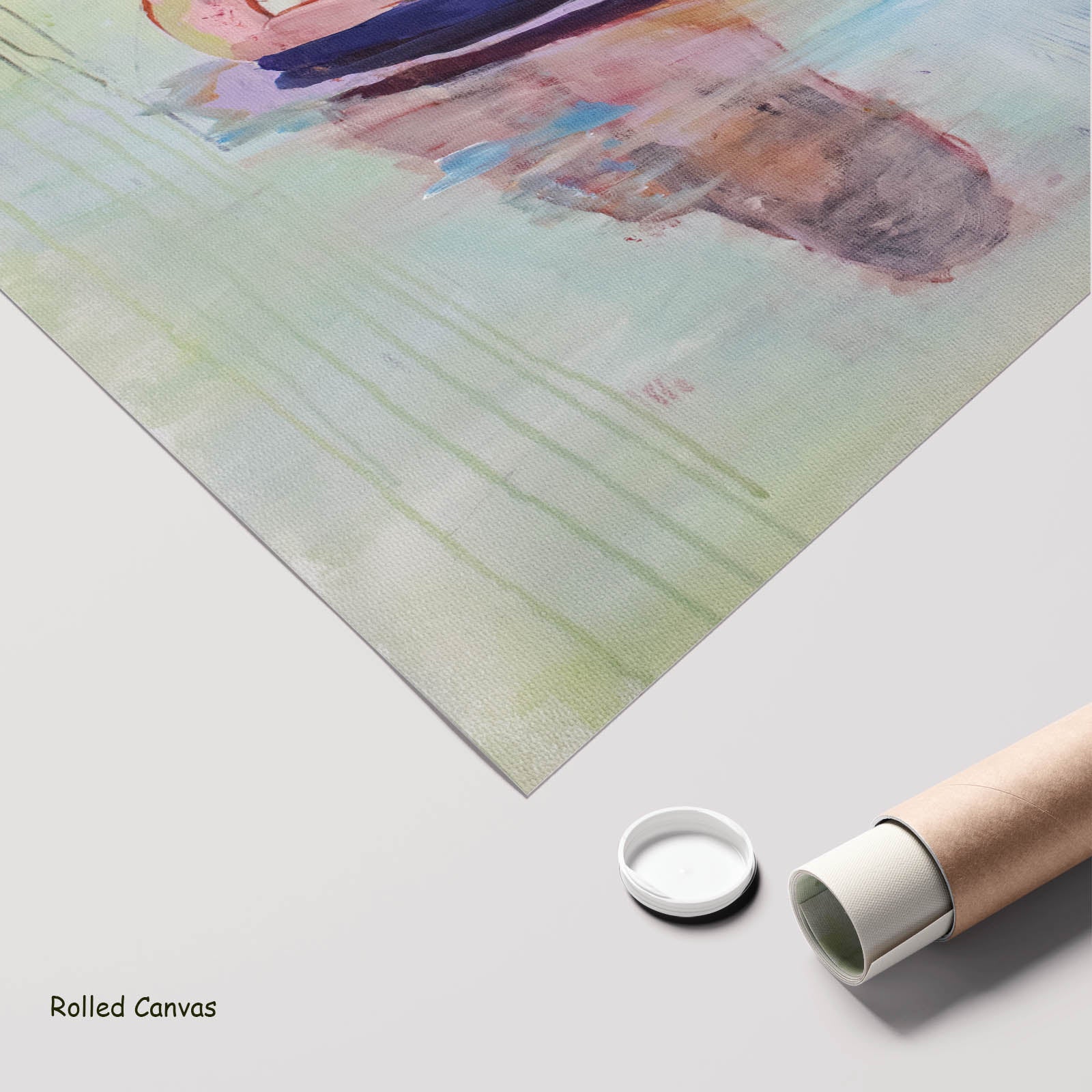 Soundless Large Abstract art as a rolled canvas print