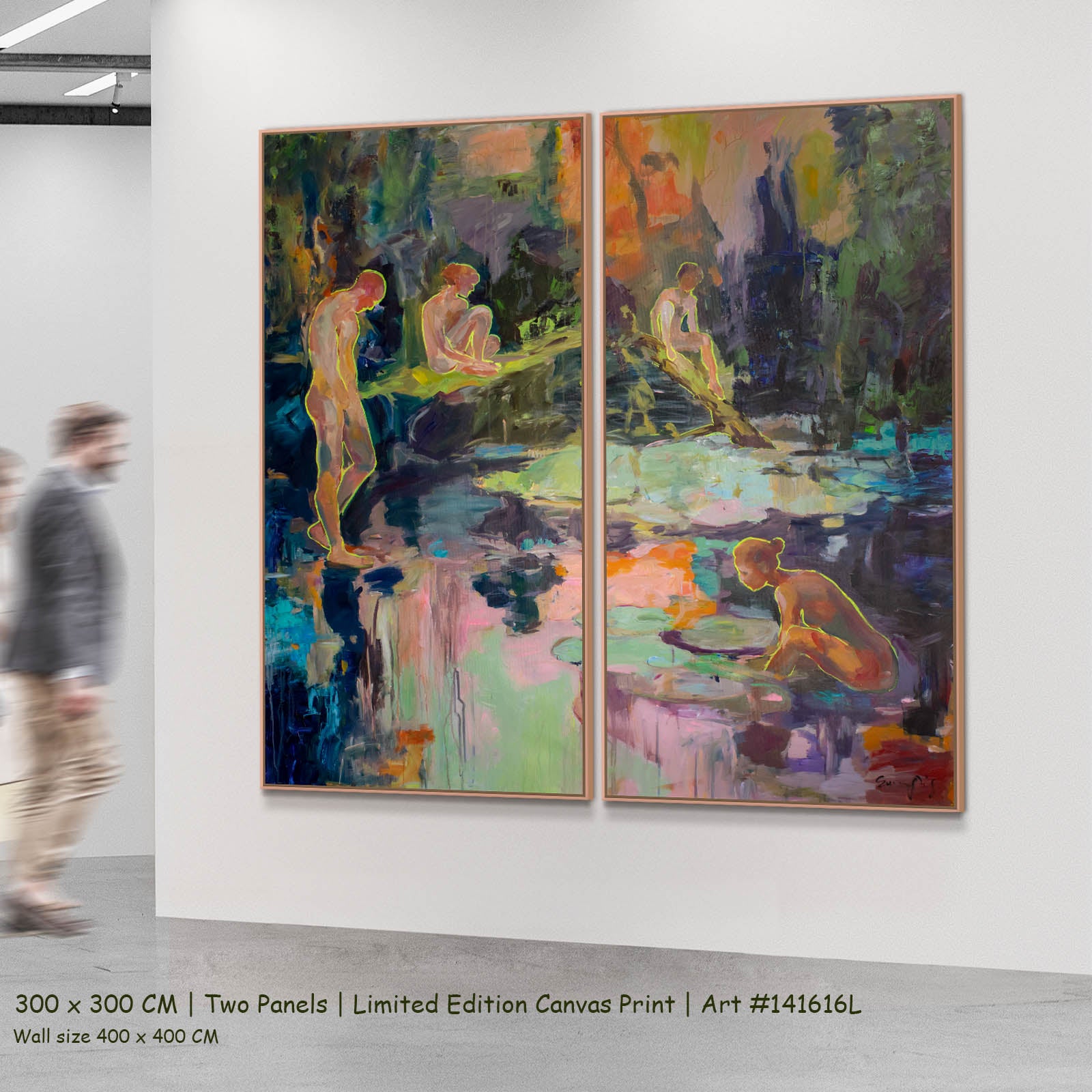 We Exist Modern two-panel canvas wall art set, 300 × 300 cm