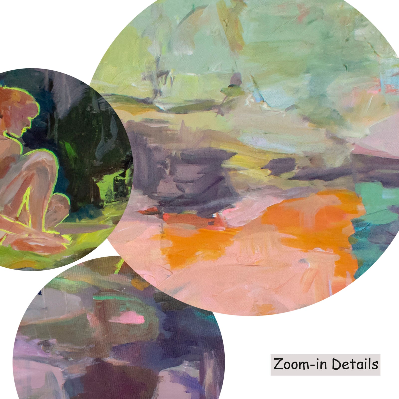 We Exist canvas — close-up of brushwork texture and surface