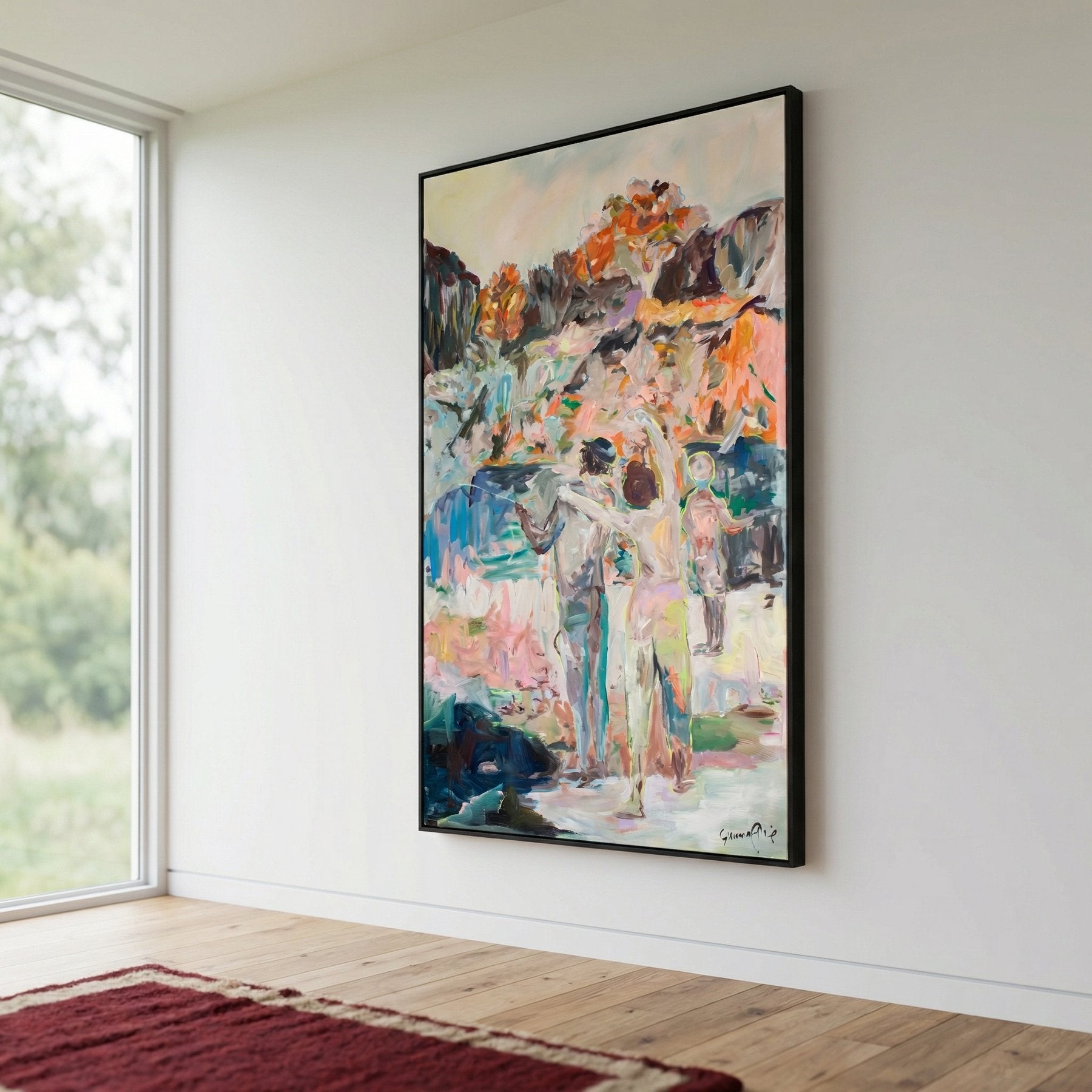 The Life I Planned Modern canvas wall art framed and hung on a wall, 100 × 160 cm, by Summer Jiang