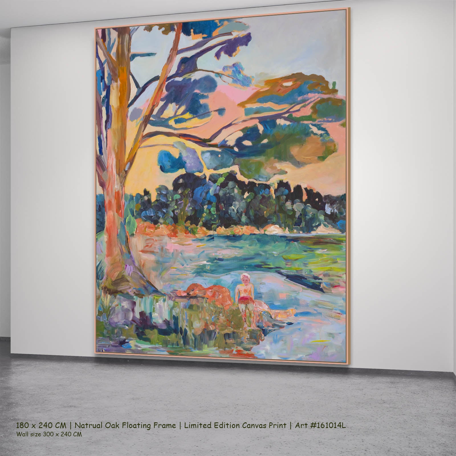Cost of Becoming Contemporary canvas wall art in a natural oak floating frame, 180 × 240 cm