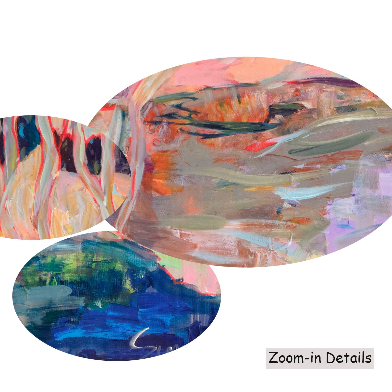 The Pause canvas — close-up of brushwork texture and surface