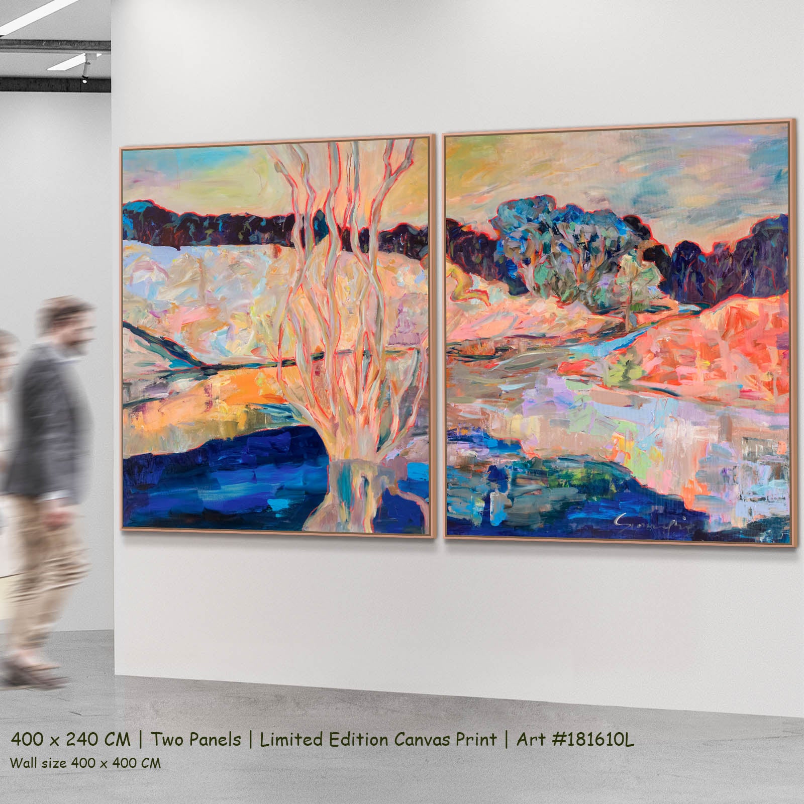 The Pause Large Modern two-panel canvas wall art set