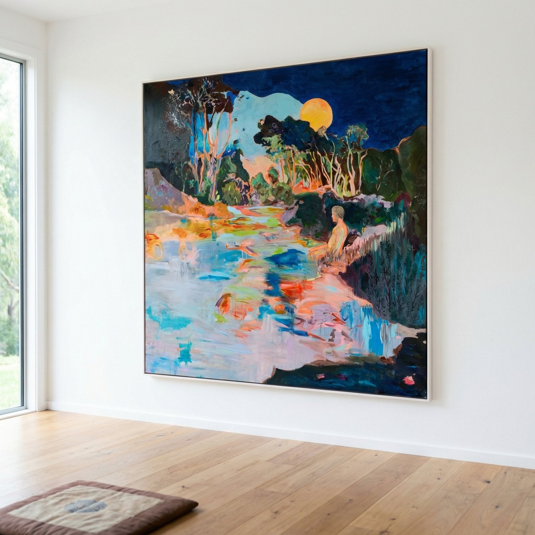 Whole Modern canvas wall art framed and hung on a wall, 140 × 140 cm, by Summer Jiang