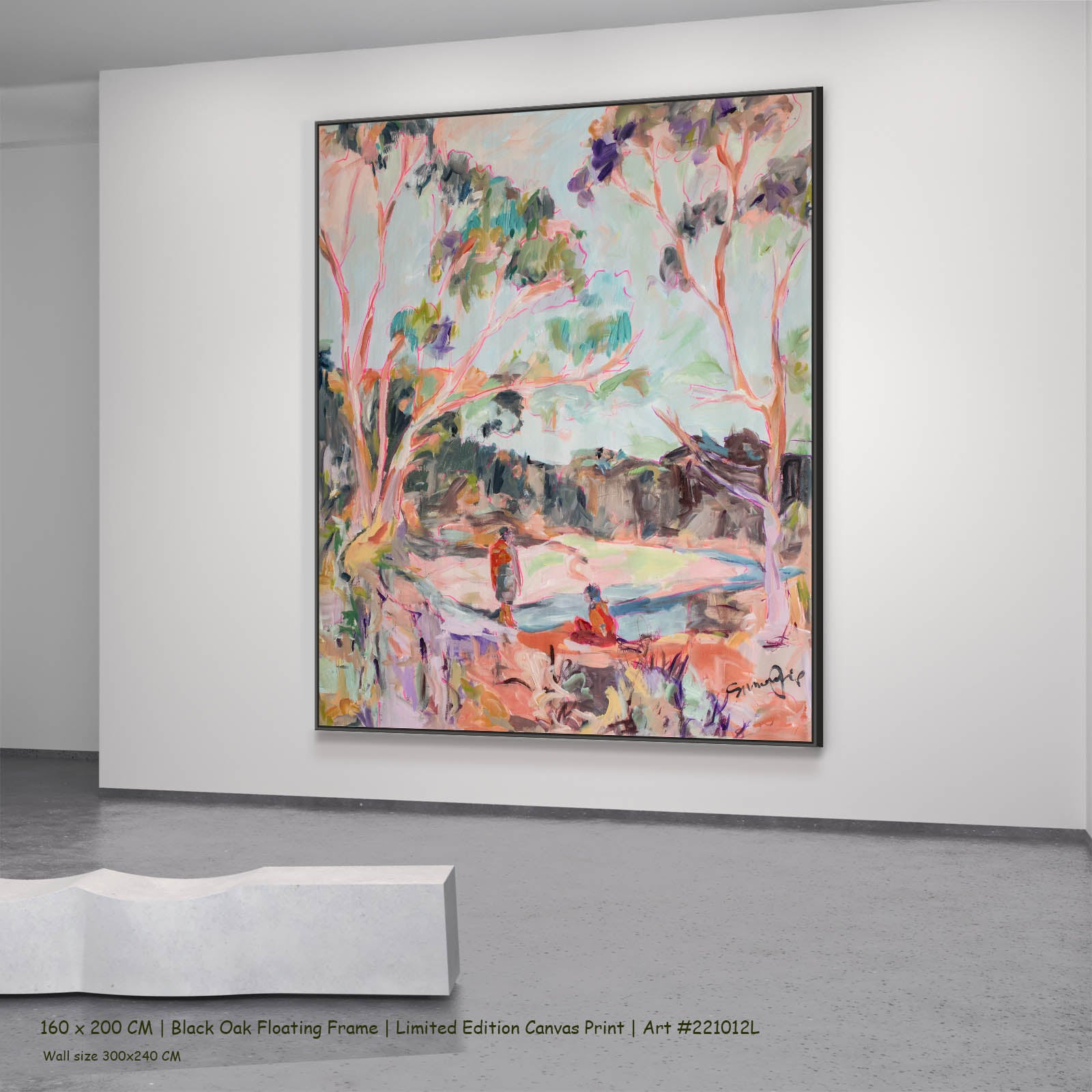 No Words Modern canvas wall art in a black oak floating frame, 160 × 200 cm