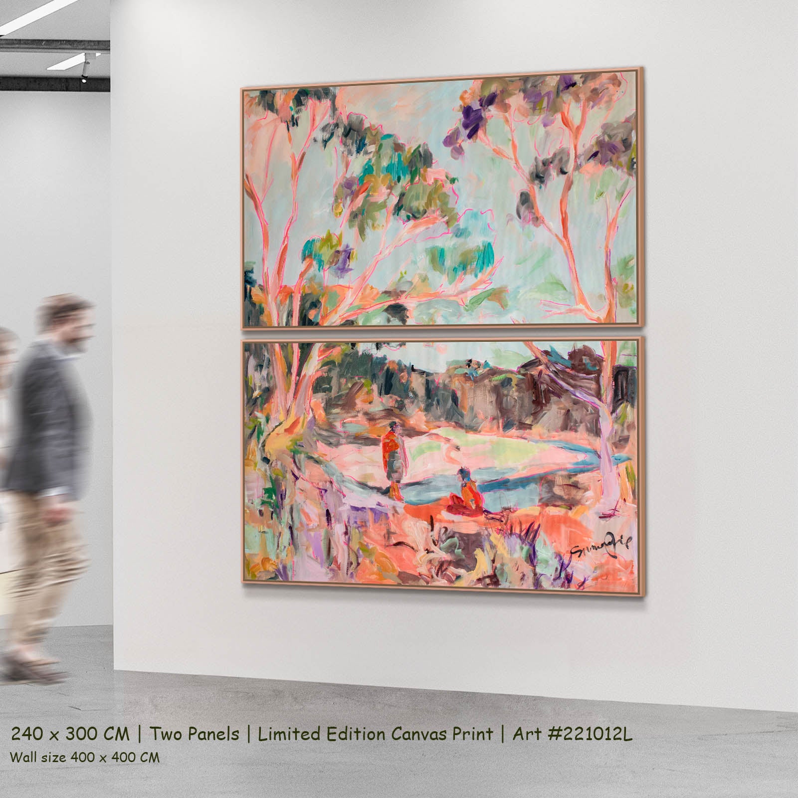 No Words Modern two-panel canvas wall art set, 240 × 300 cm