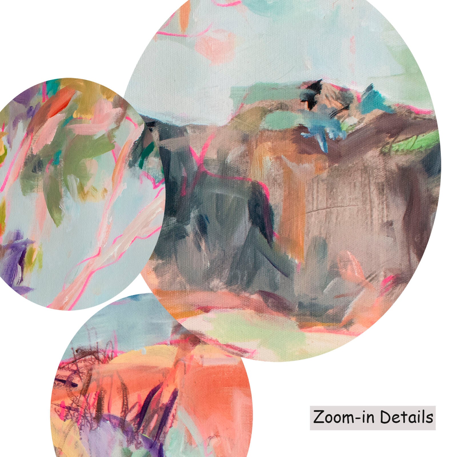 No Words canvas — close-up of brushwork texture and surface
