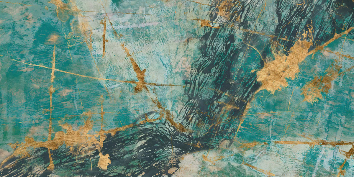 Green Gold Jade — Large Scale Abstract canvas wall art