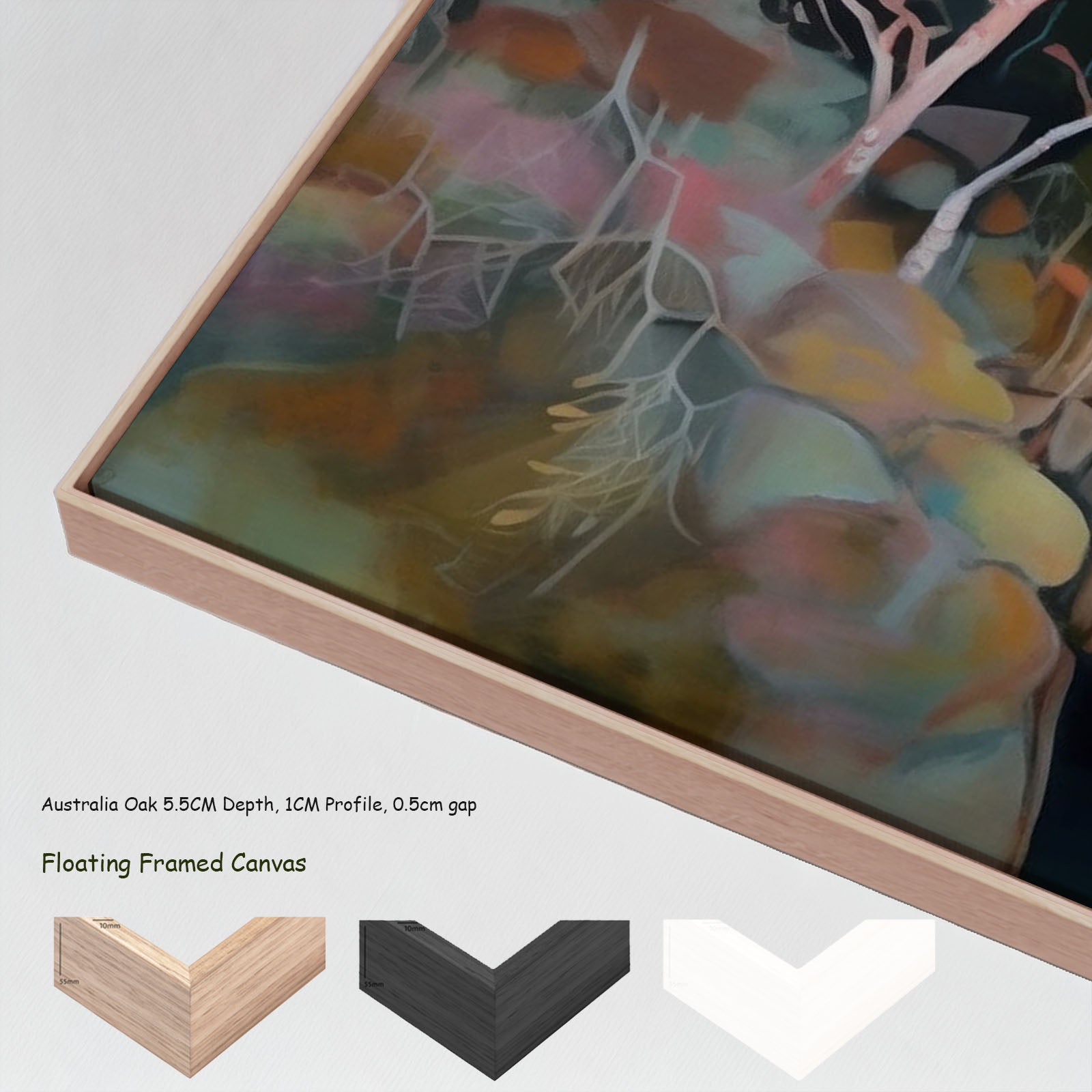 2338N — floating frames mockup, large canvas print