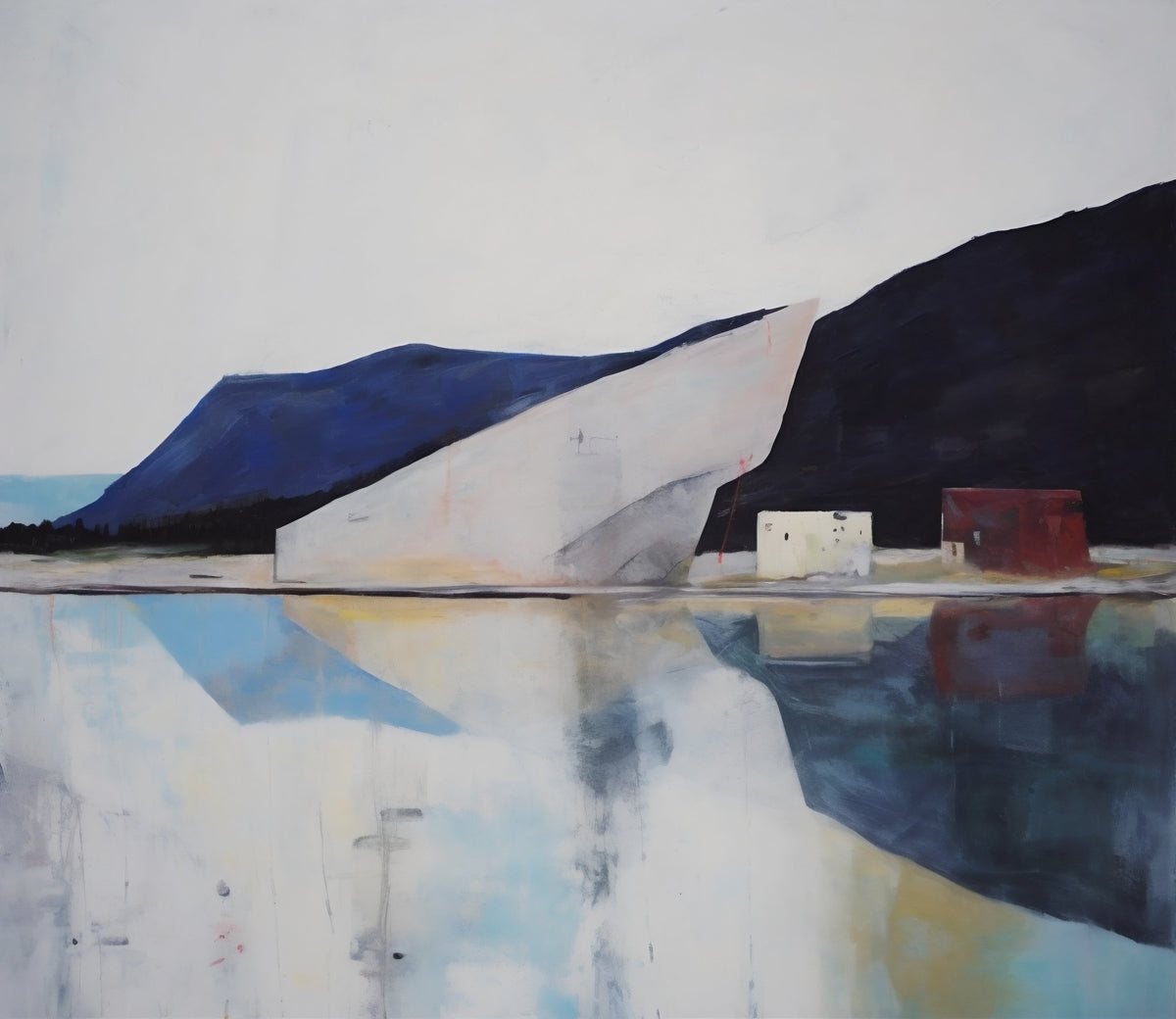 Like a Mirror — Large Abstract Coastal canvas wall art