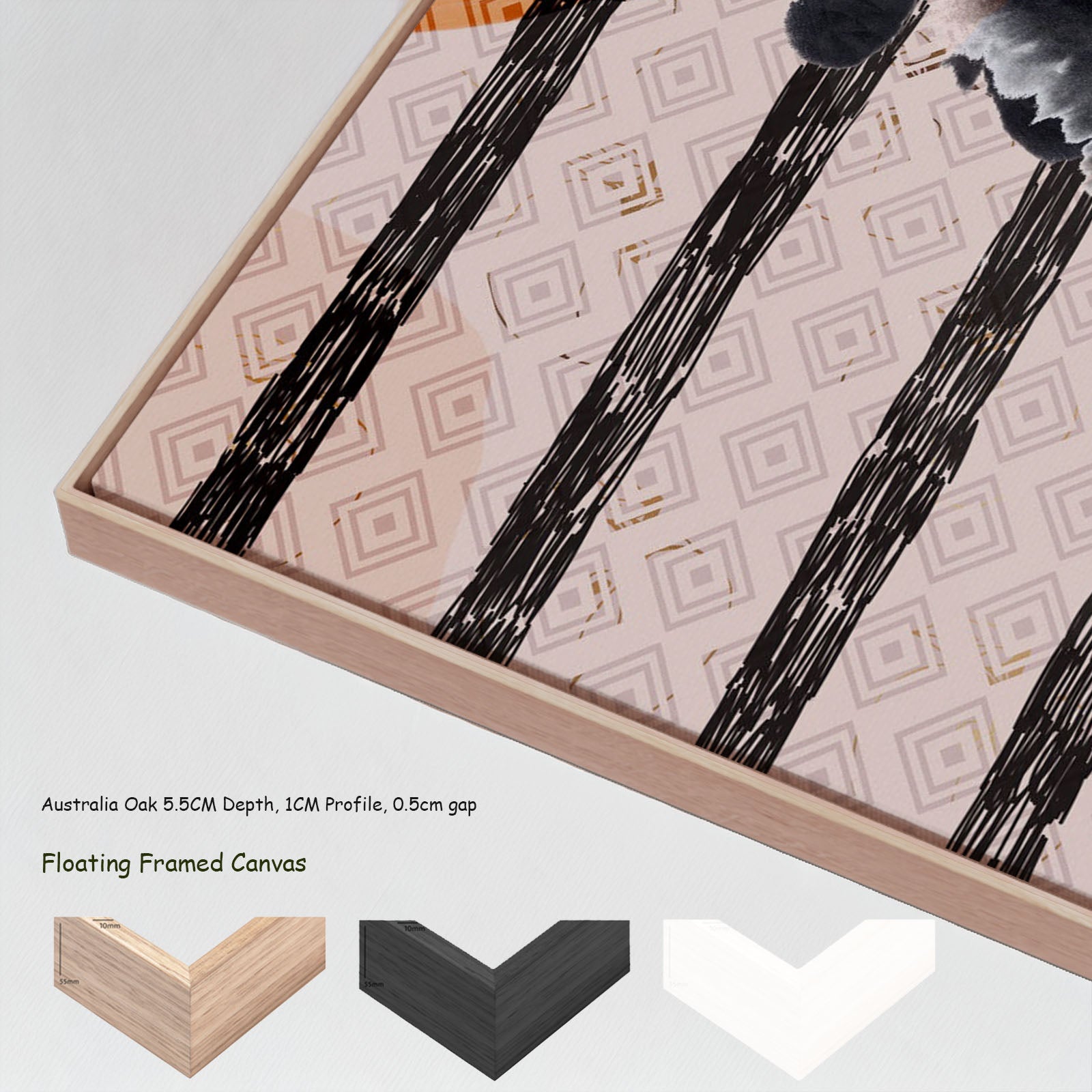 2401223N — floating frames mockup, large canvas print
