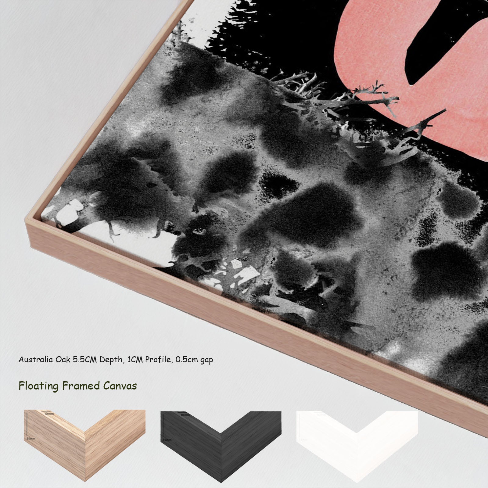 2501228N — floating frames mockup, large canvas print