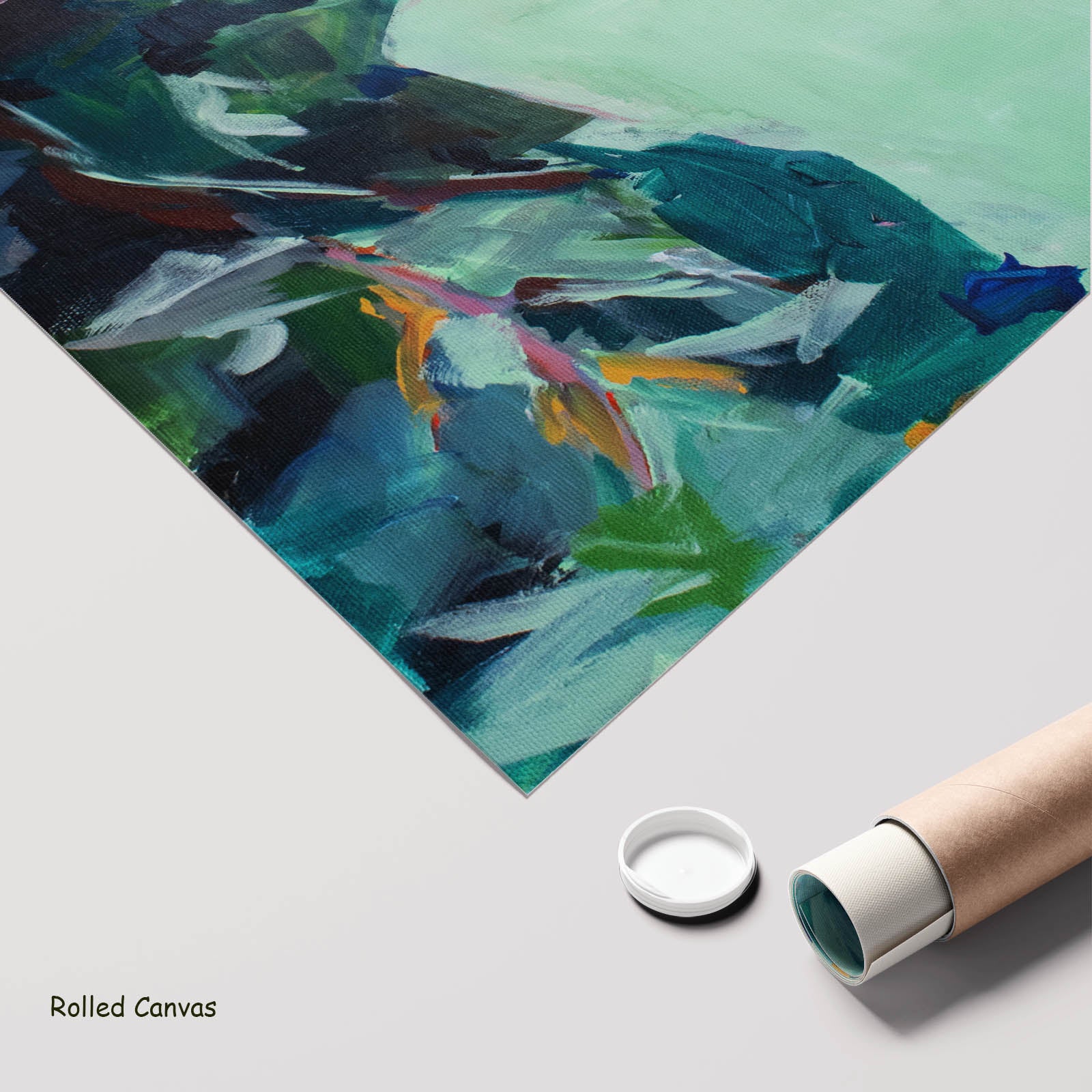 Contemplating Oversized Abstract art as a rolled canvas print