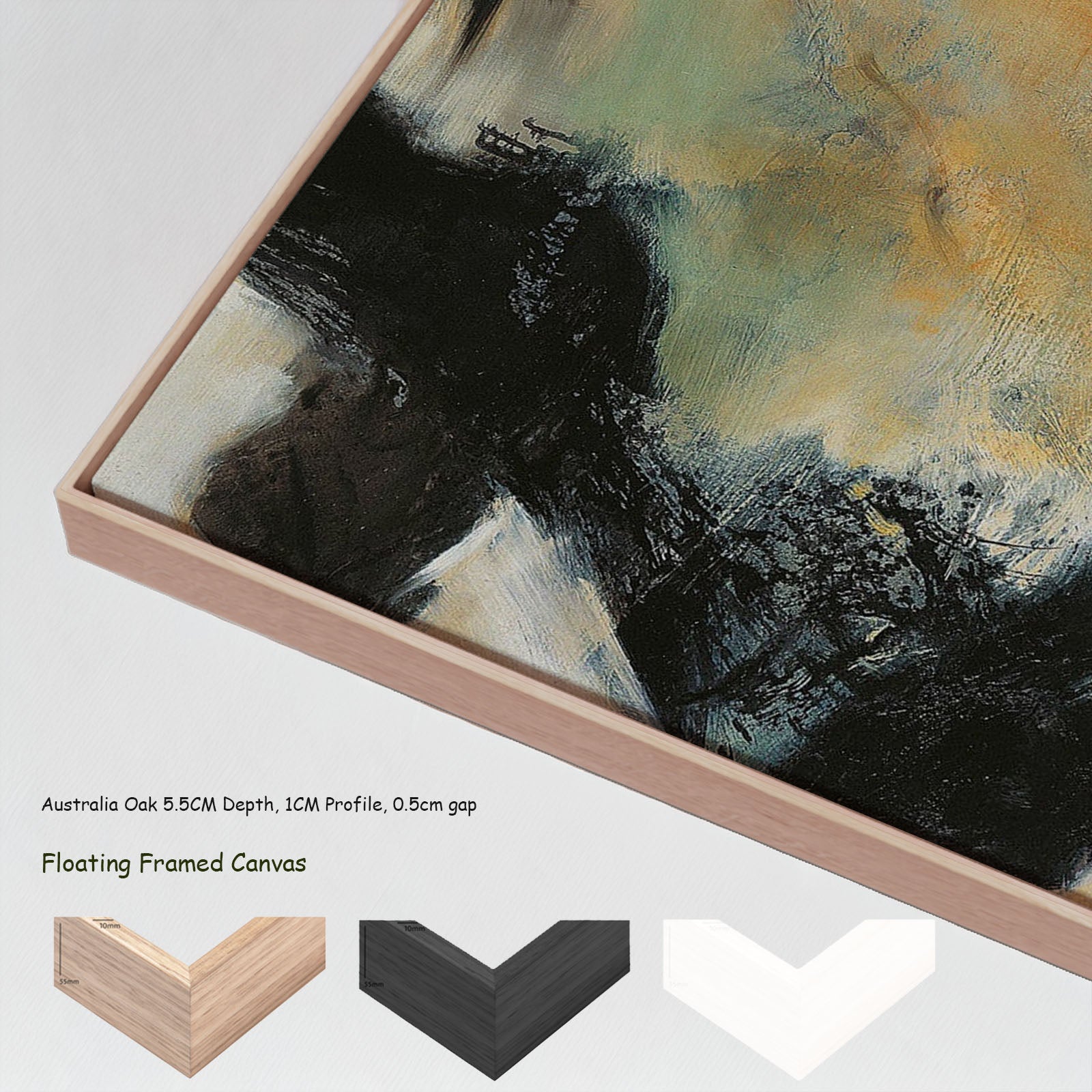 302N — floating frames mockup, large canvas print