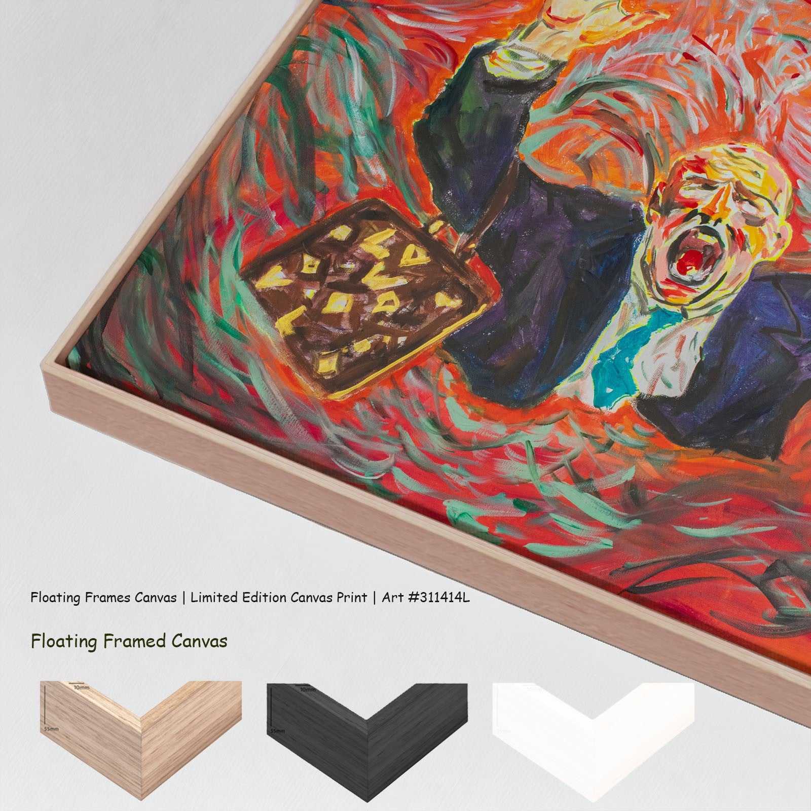 Drowning Dishonesty Large canvas wall art with floating frame options