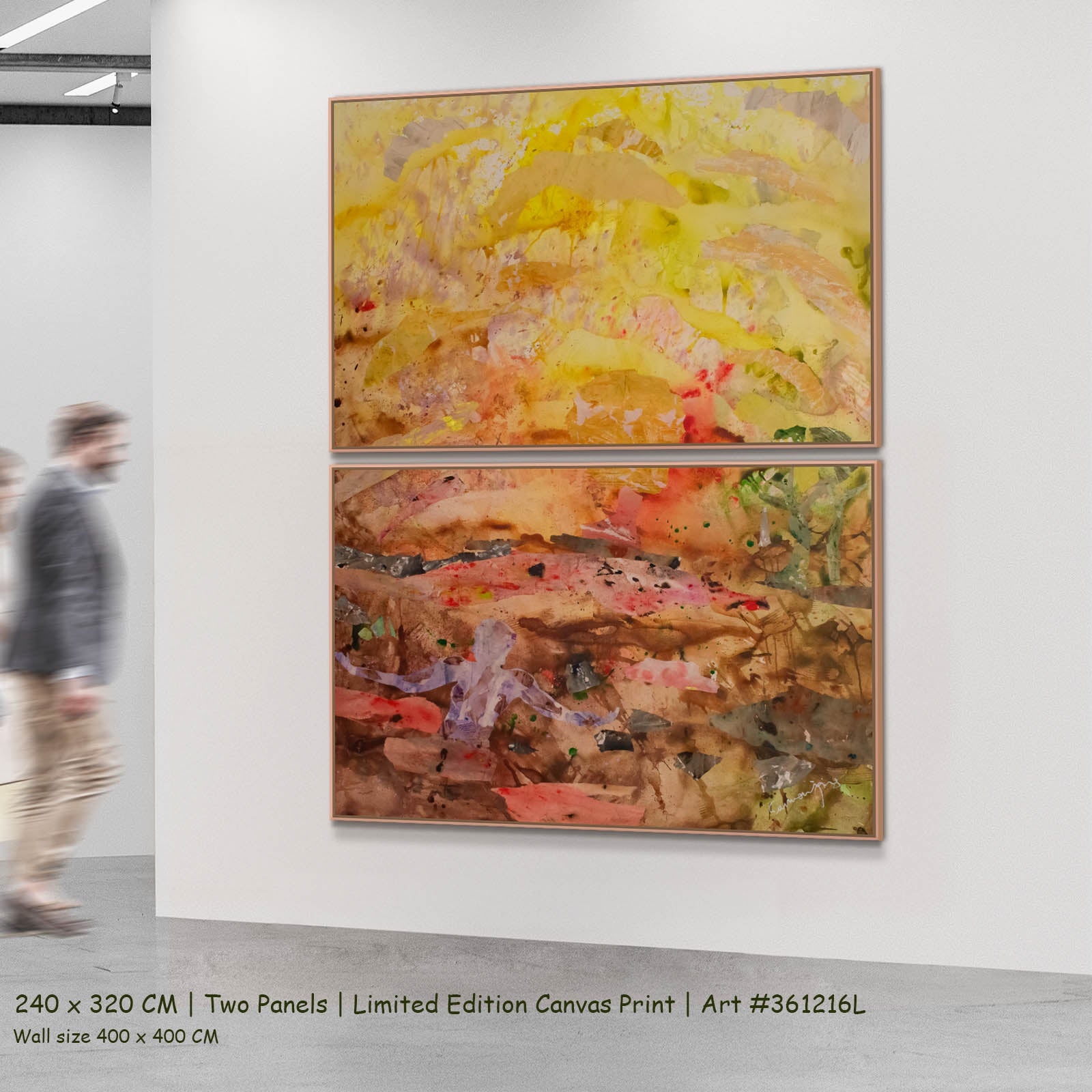 Walk Through Dawn Modern two-panel canvas wall art set, 240 × 320 cm