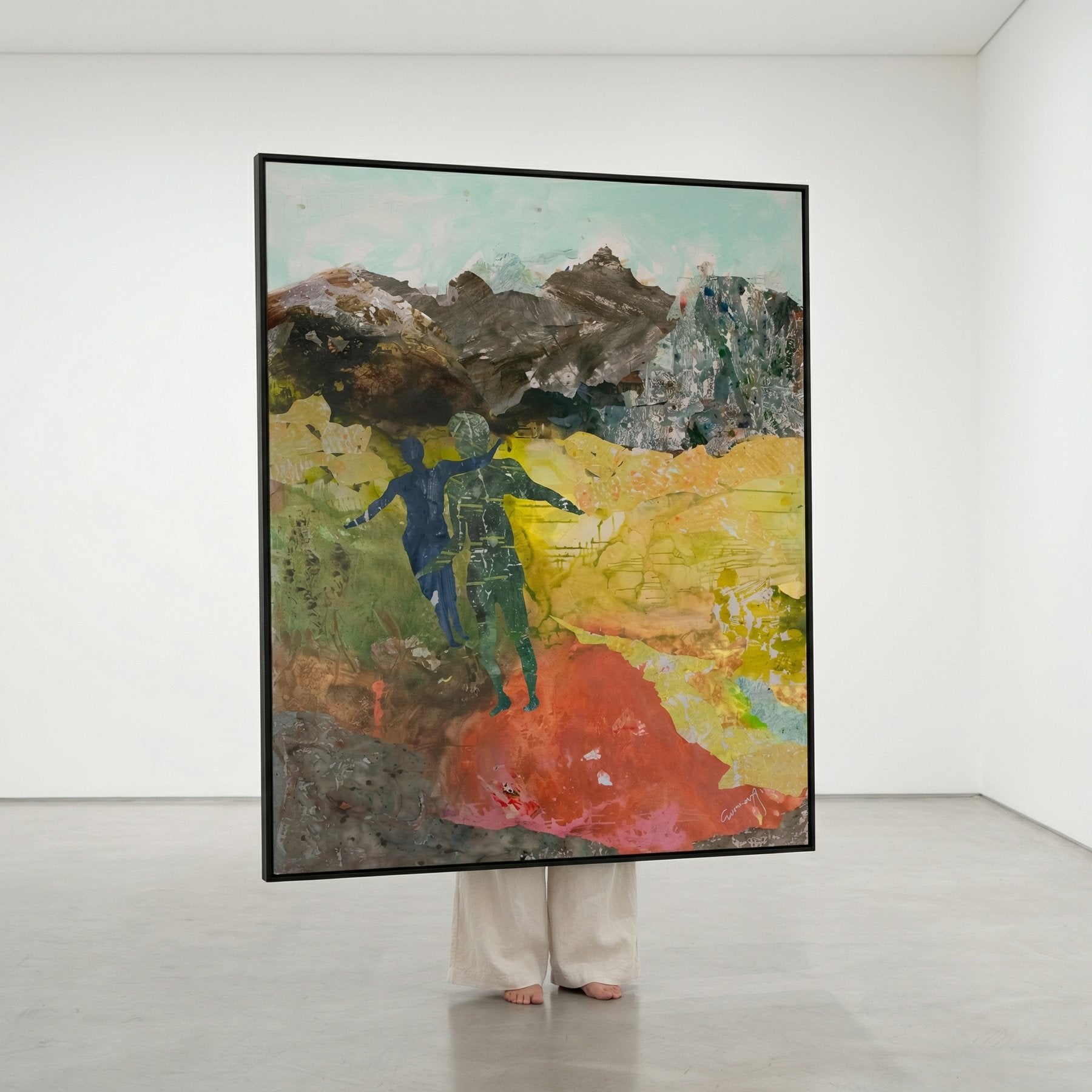 Path Becoming Contemporary canvas wall art styled in a room setting, 160 × 200 cm, by Summer Jiang