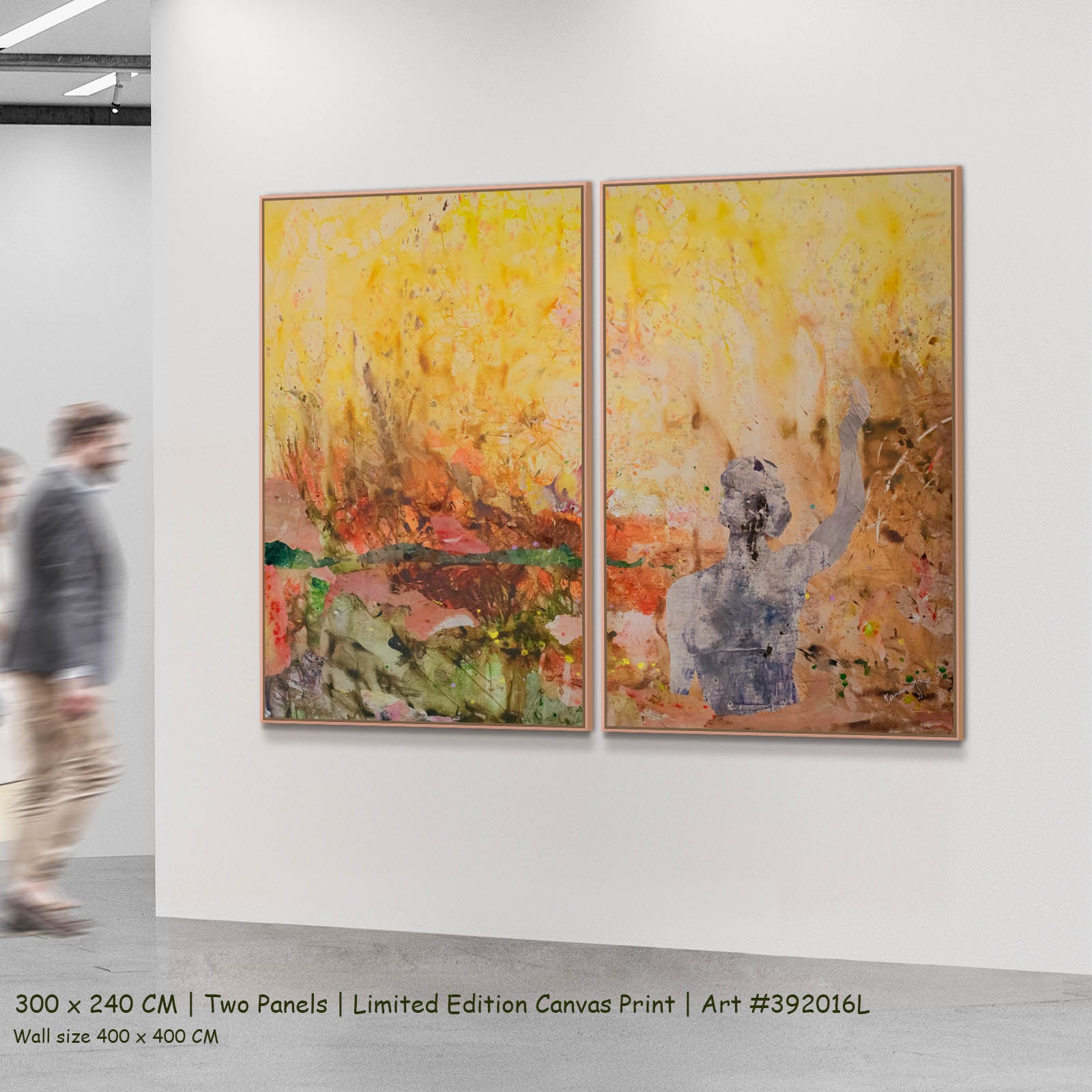 The Merge Abstract two-panel canvas wall art set, 300 × 240 cm
