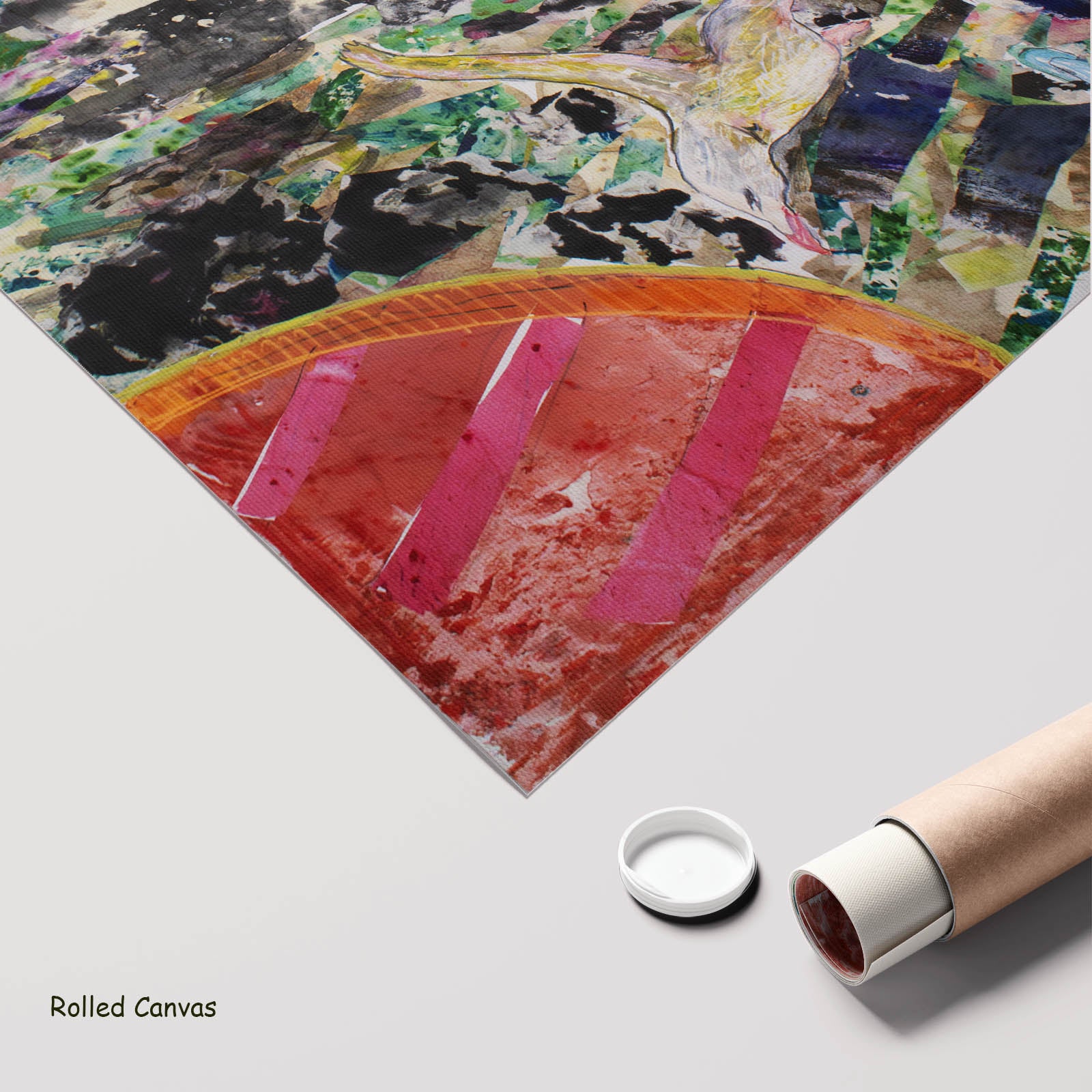 Leap of the Wild Heart Large Abstract art as a rolled canvas print