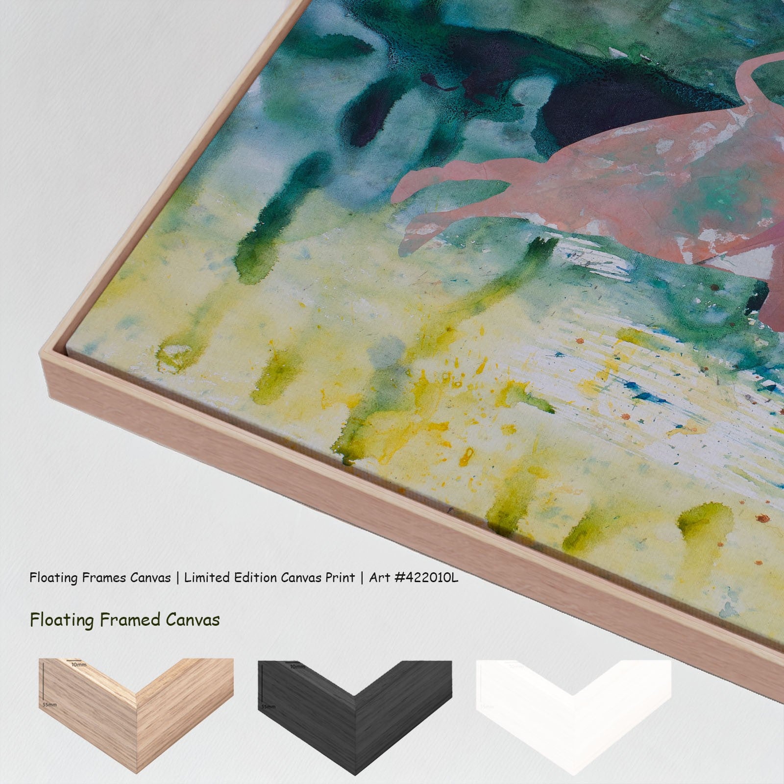 Unbreakable Large Scale canvas wall art with floating frame options