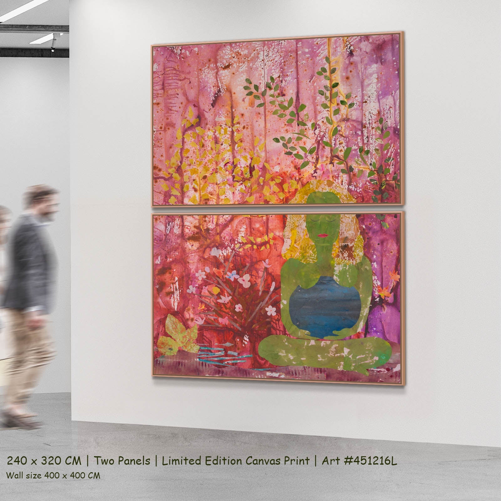 Mother Earth Abstract two-panel canvas wall art set, 240 × 320 cm
