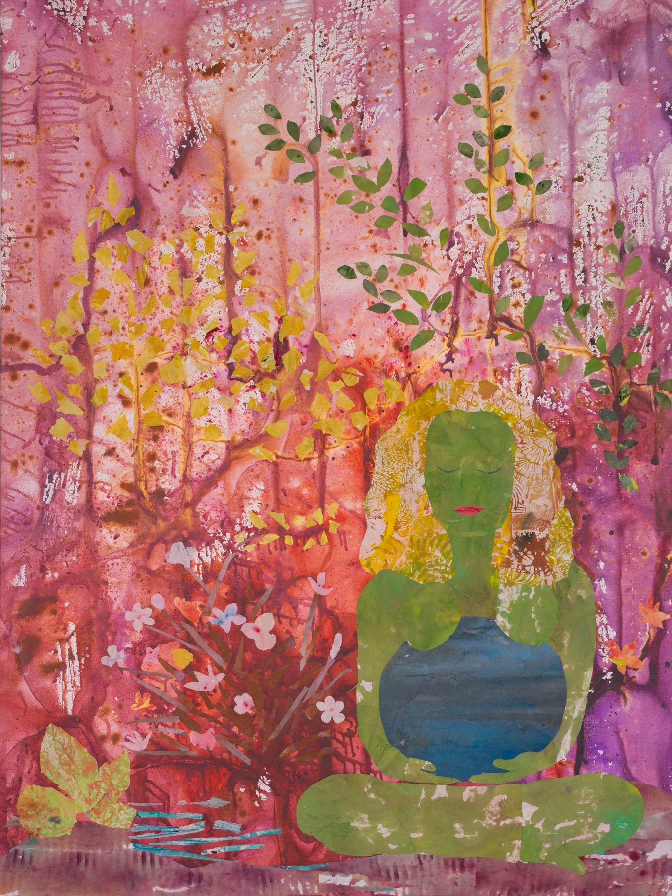 Mother Earth — purple and green Large Scale Abstract canvas wall art by Summer Jiang