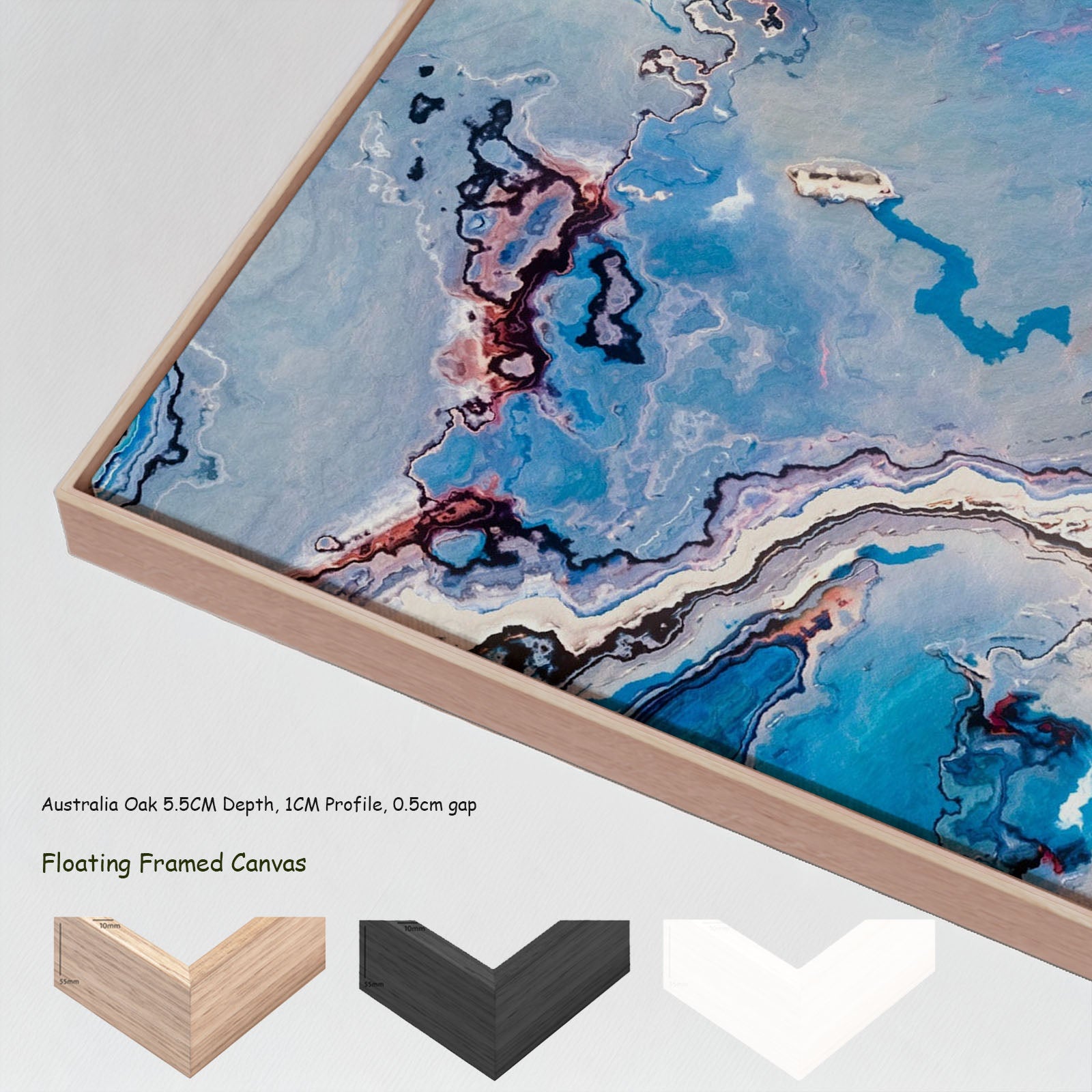 512N — floating frames mockup, large canvas print