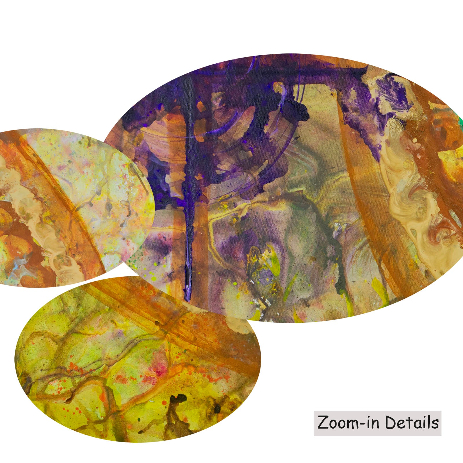 π of Life canvas — close-up of brushwork texture and surface