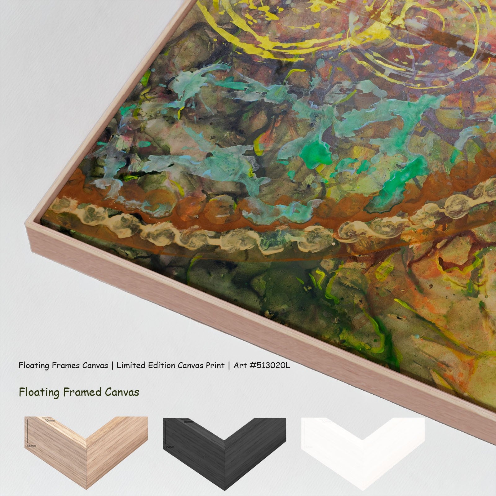 π of Life Oversized canvas wall art with floating frame options