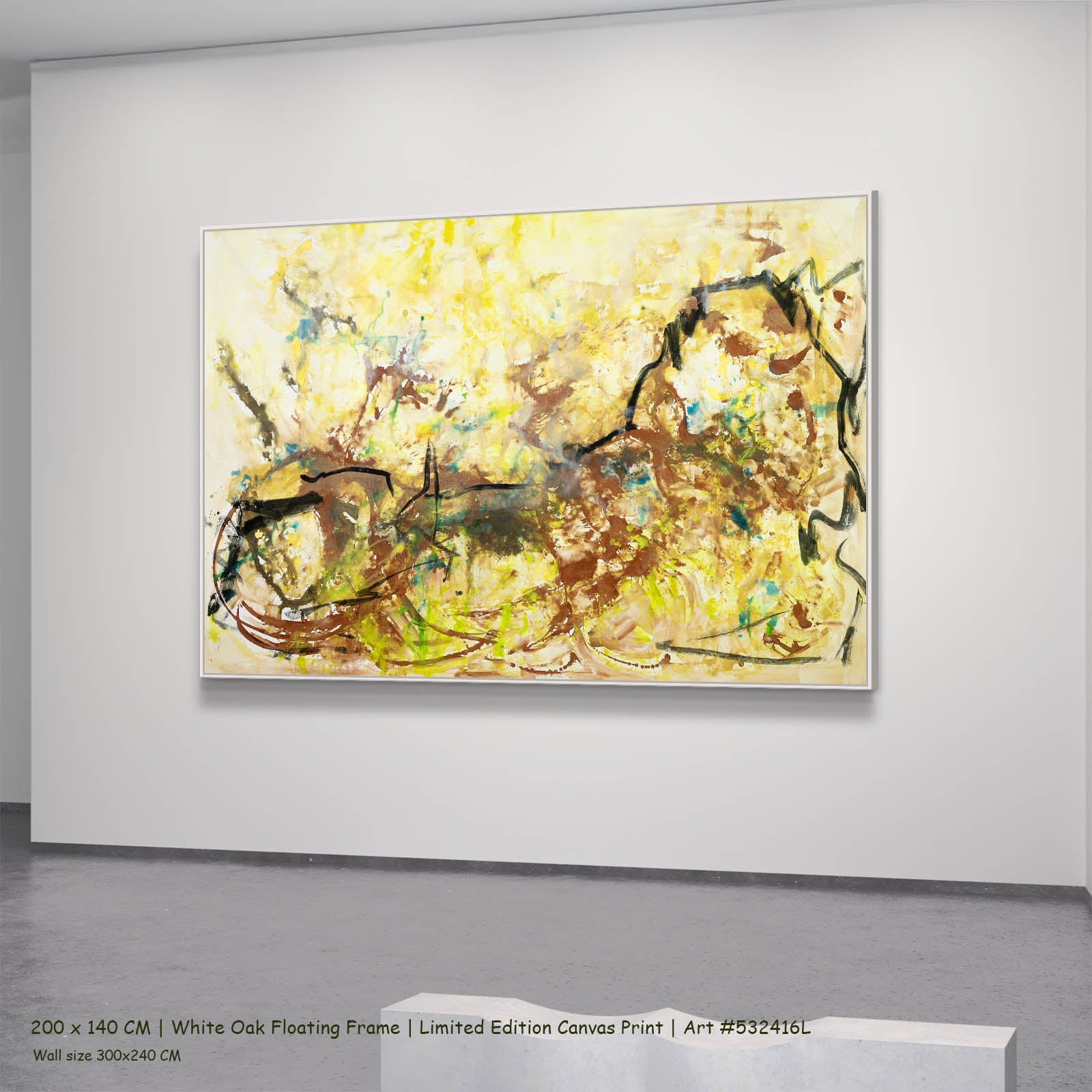 The Climb Modern canvas wall art in a white oak floating frame, 200 × 140 cm