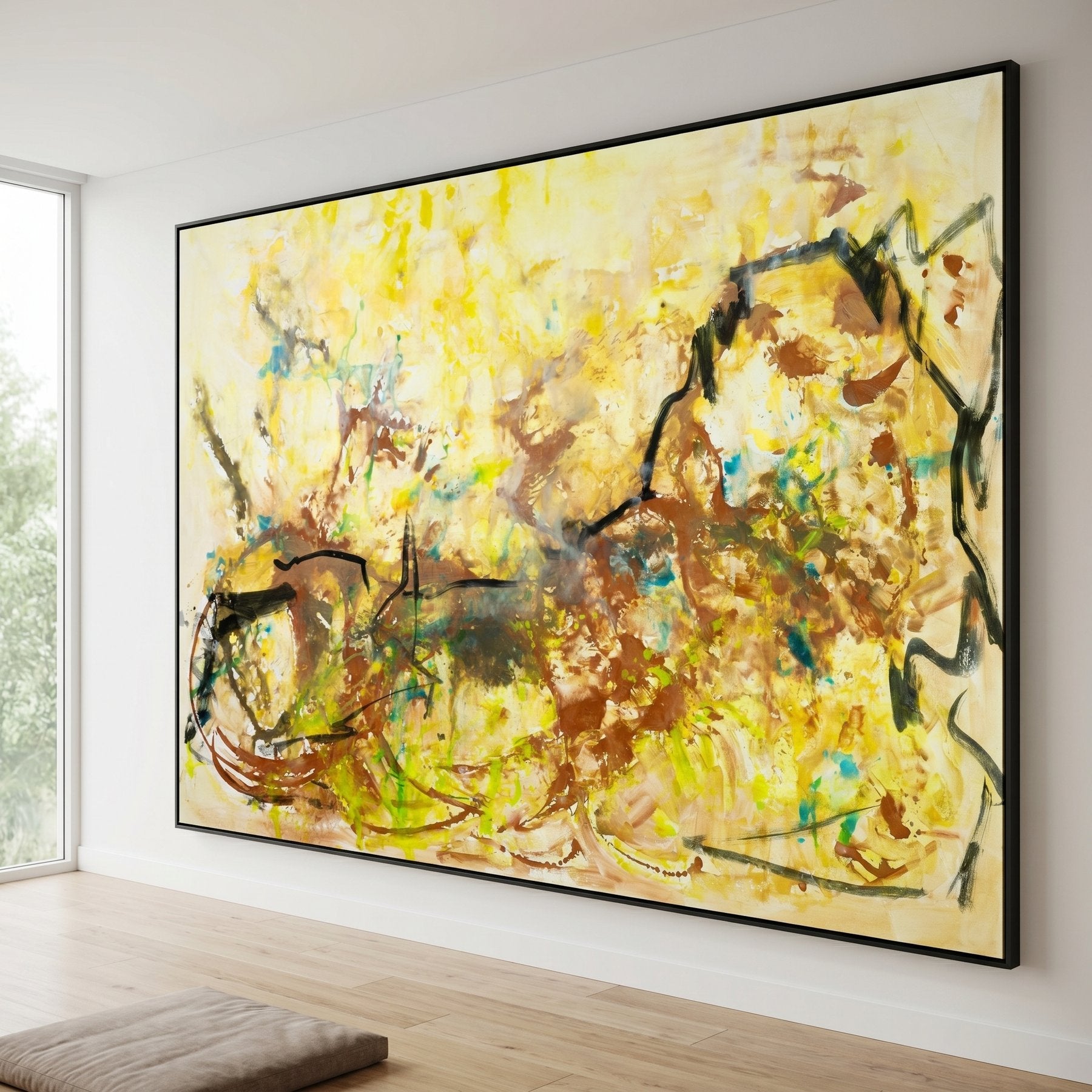 The Climb Modern Landscape canvas wall art framed and hung on a wall, 240 × 160 cm, by Summer Jiang