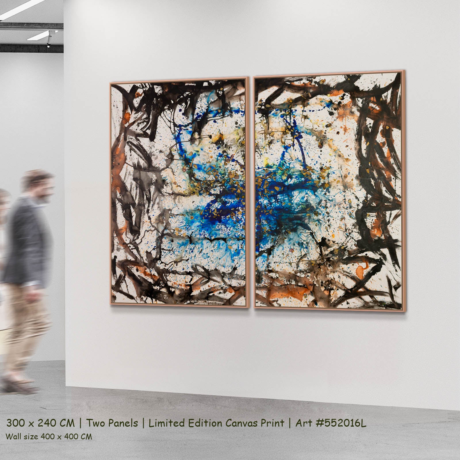 In Tragedy Life Is Beautiful Contemporary two-panel canvas wall art set, 300 × 240 cm