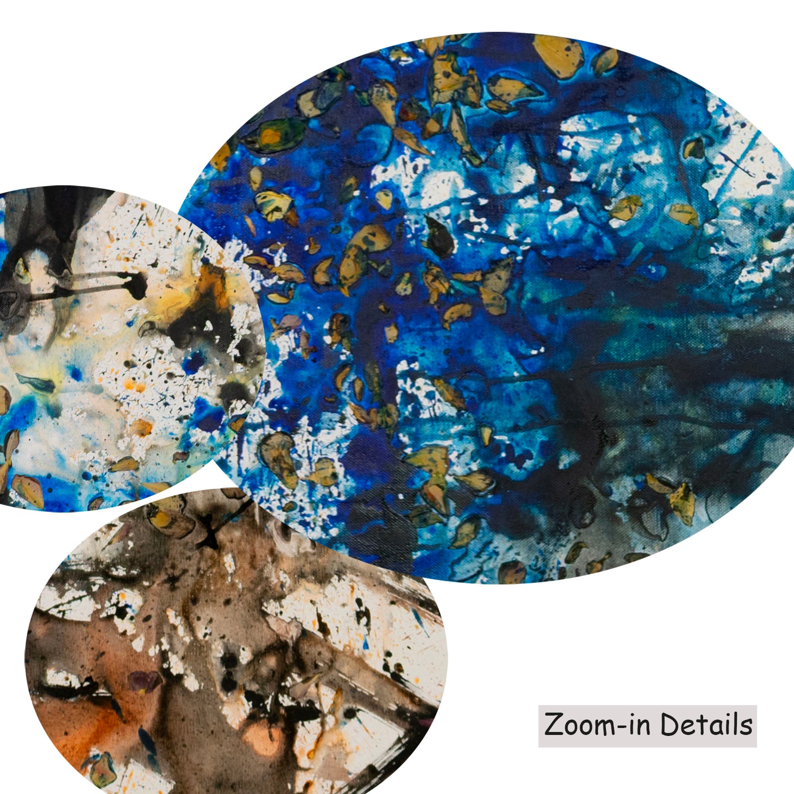 In Tragedy Life Is Beautiful canvas — close-up of brushwork texture and surface