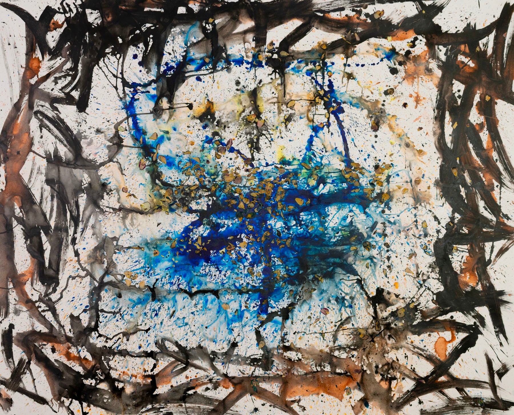 In Tragedy Life Is Beautiful — white black blue Large Scale Contemporary Landscape canvas wall art by Summer Jiang