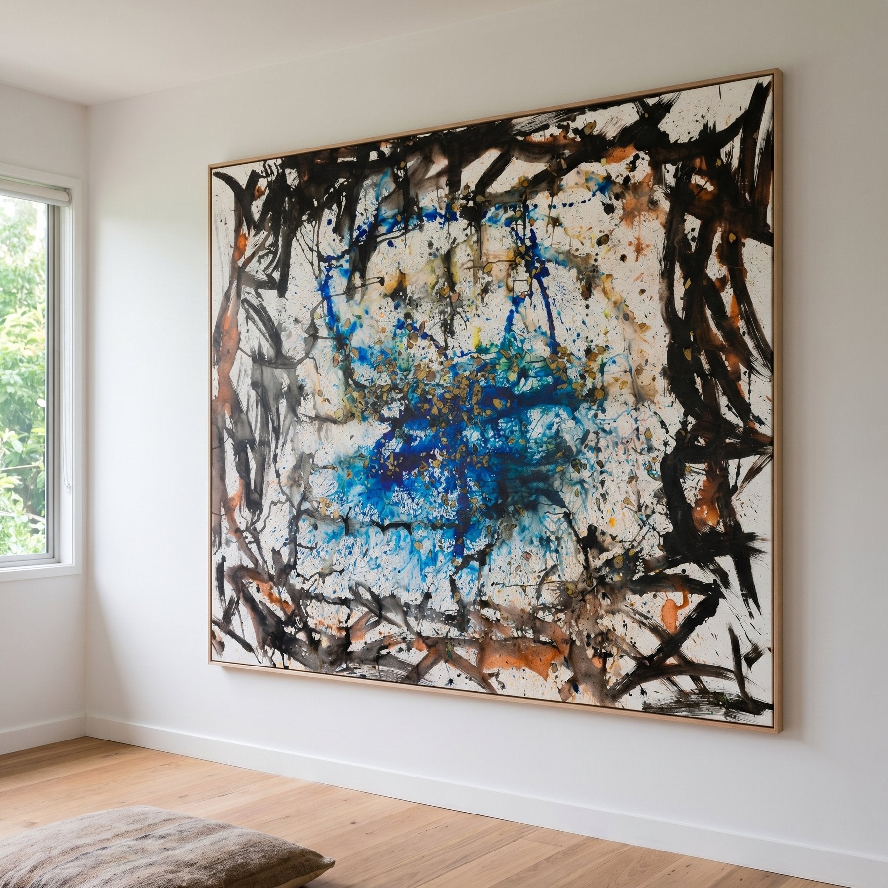 In Tragedy Life Is Beautiful Large Scale Contemporary Landscape canvas wall art framed and hung on a wall by Summer Jiang