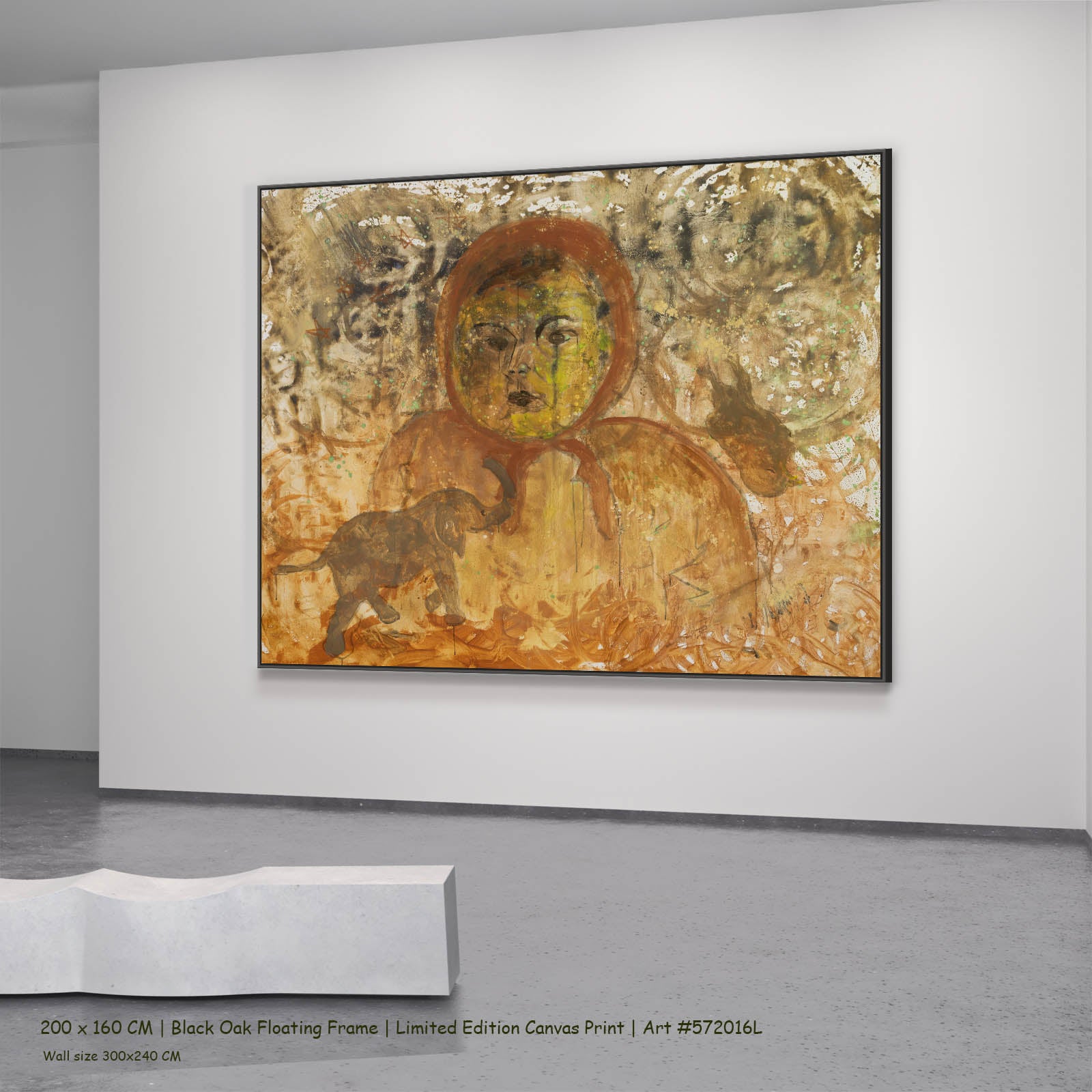 The Home I Don't Belong Modern canvas wall art in a black oak floating frame, 200 × 160 cm