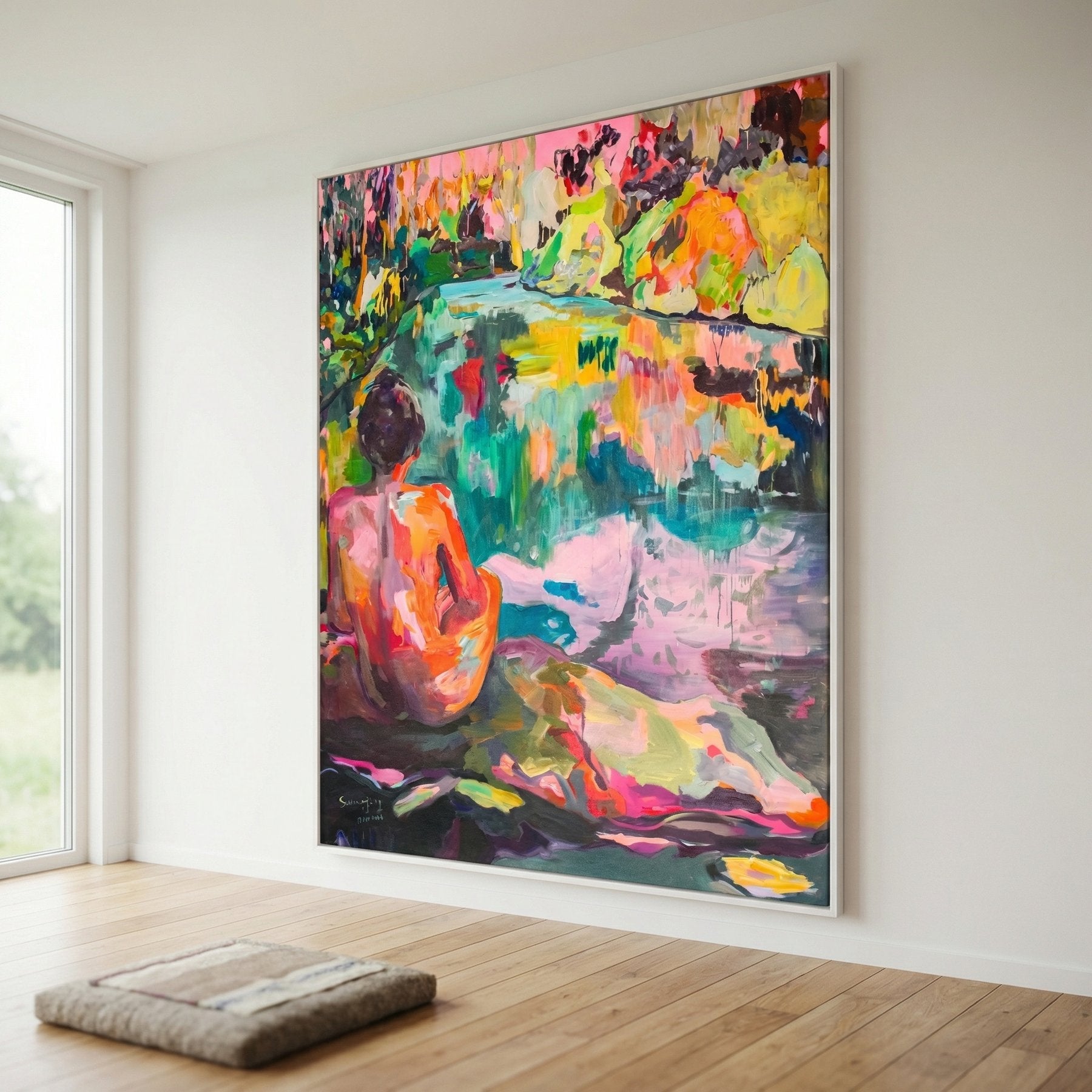 The Start of a Summer Contemporary canvas wall art framed and hung on a wall, 120 × 160 cm, by Summer Jiang