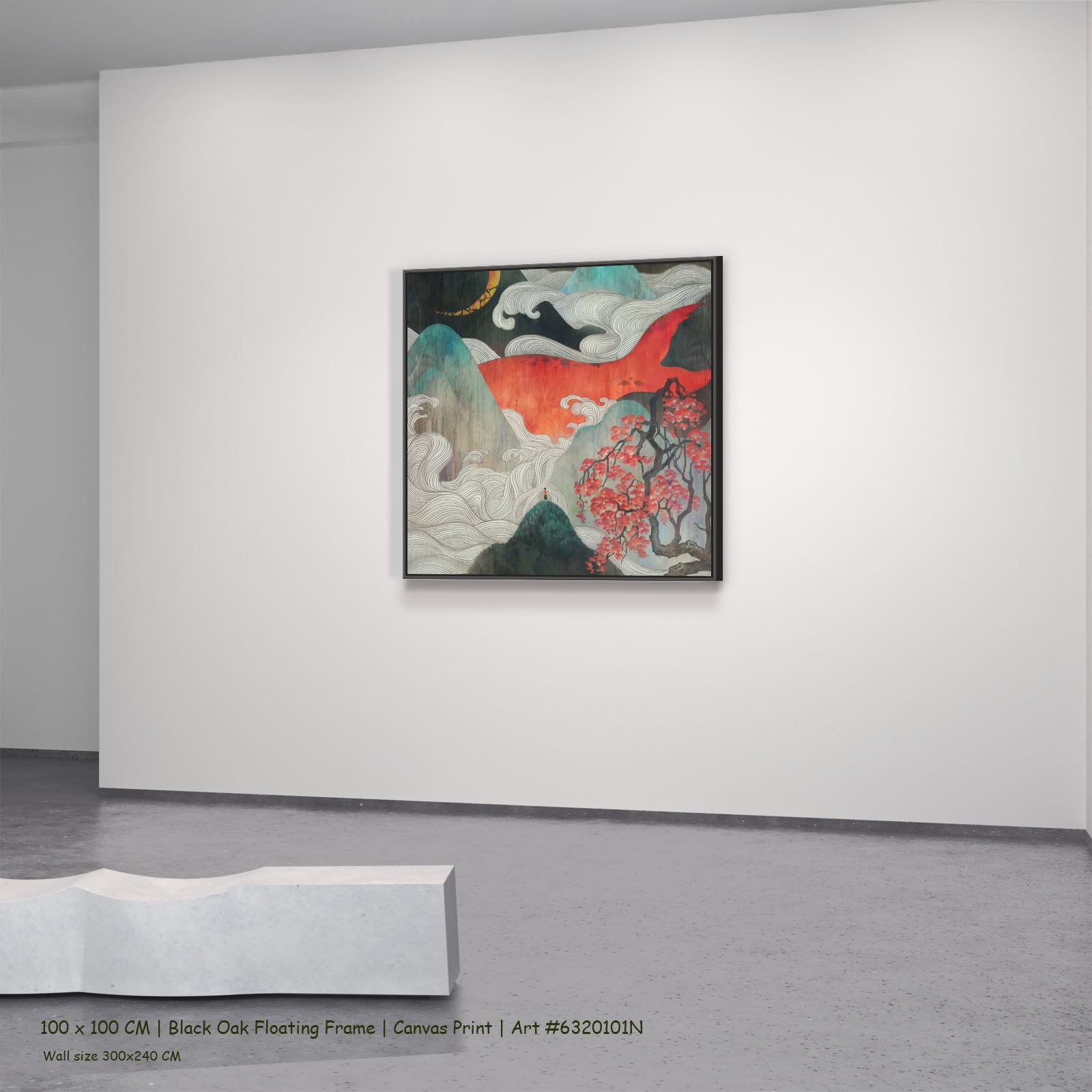 640N black oak — large canvas print