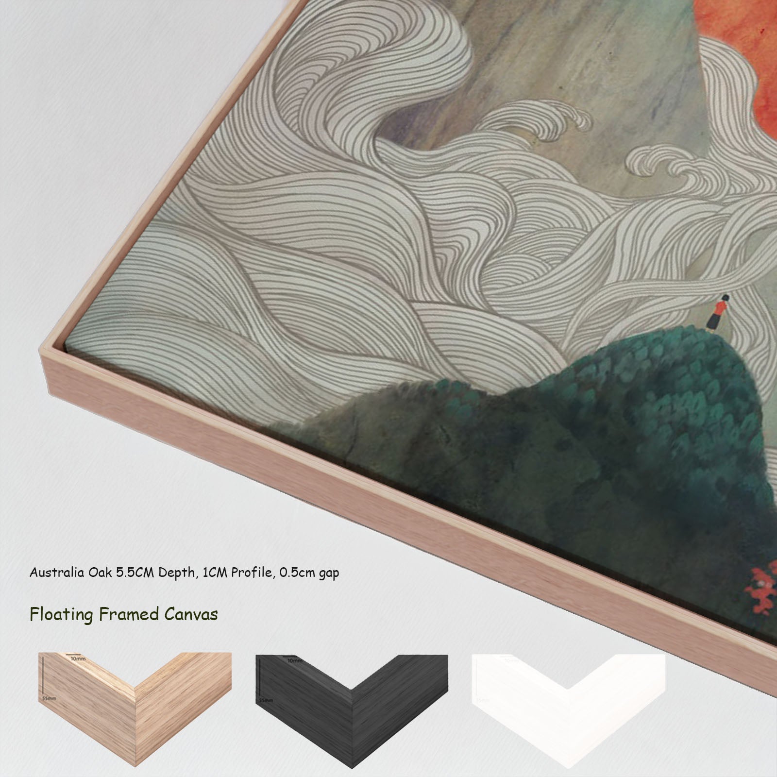 640N floating frames — large canvas print
