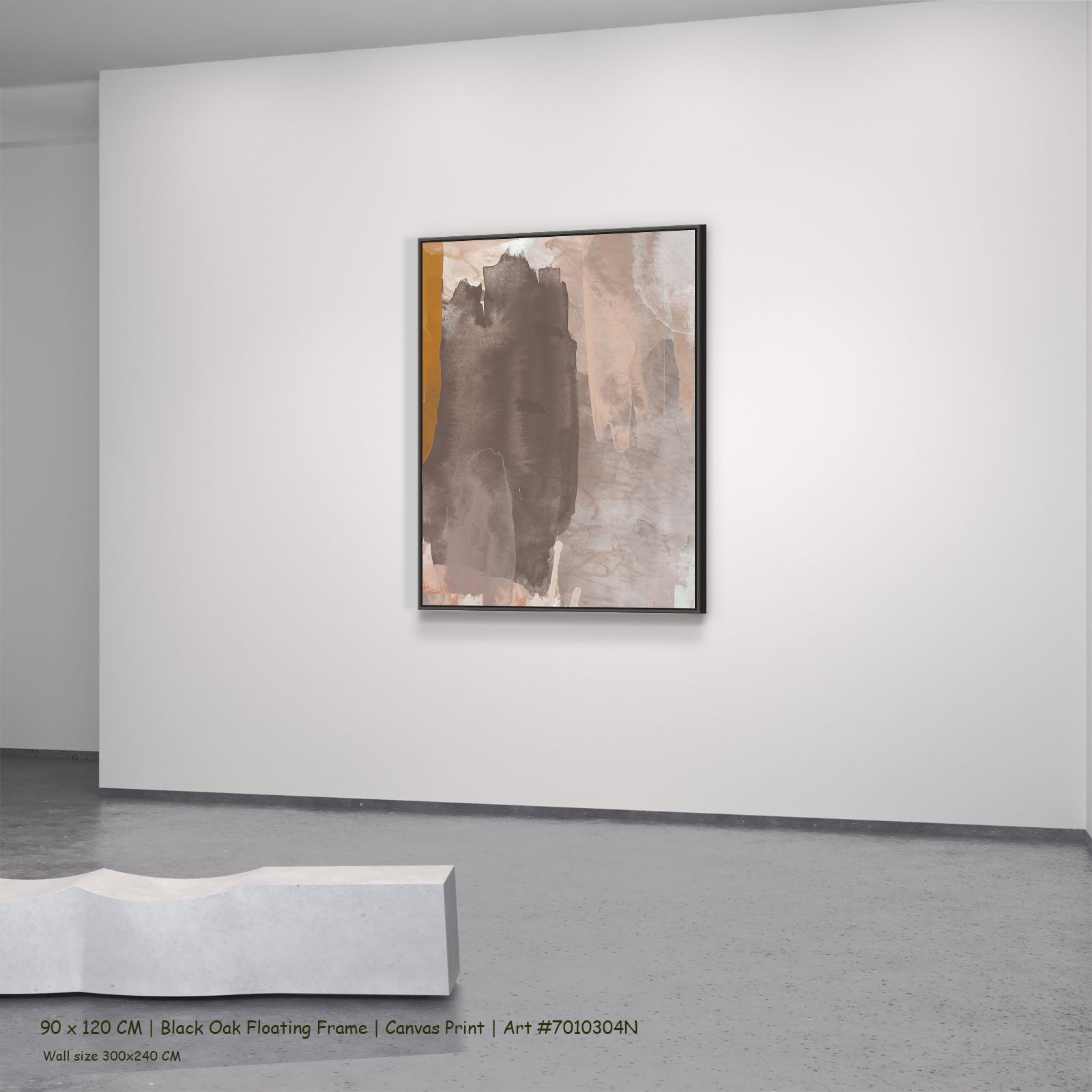 Sunset II in a black oak floating frame, large canvas