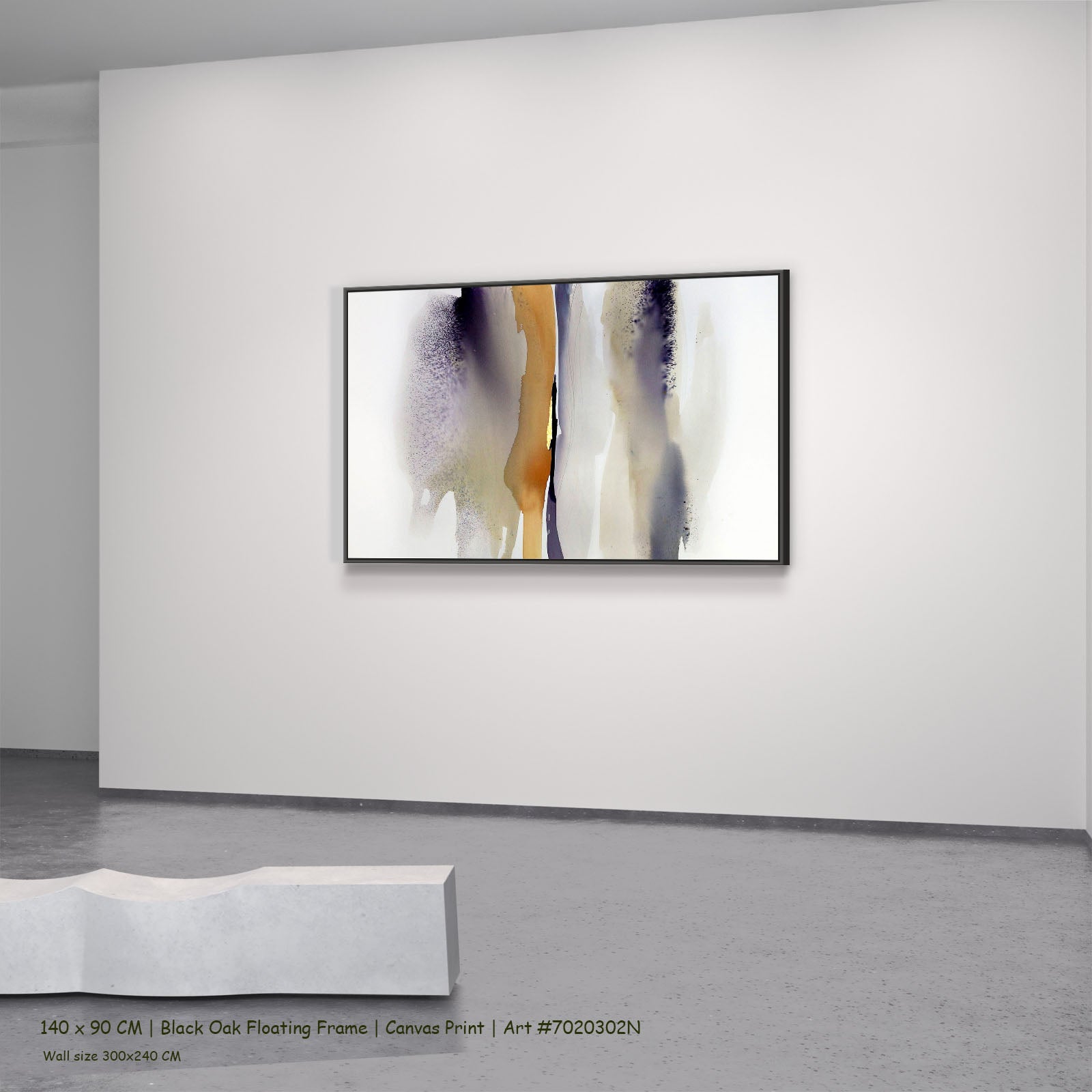 First Light I in a black oak floating frame, large canvas